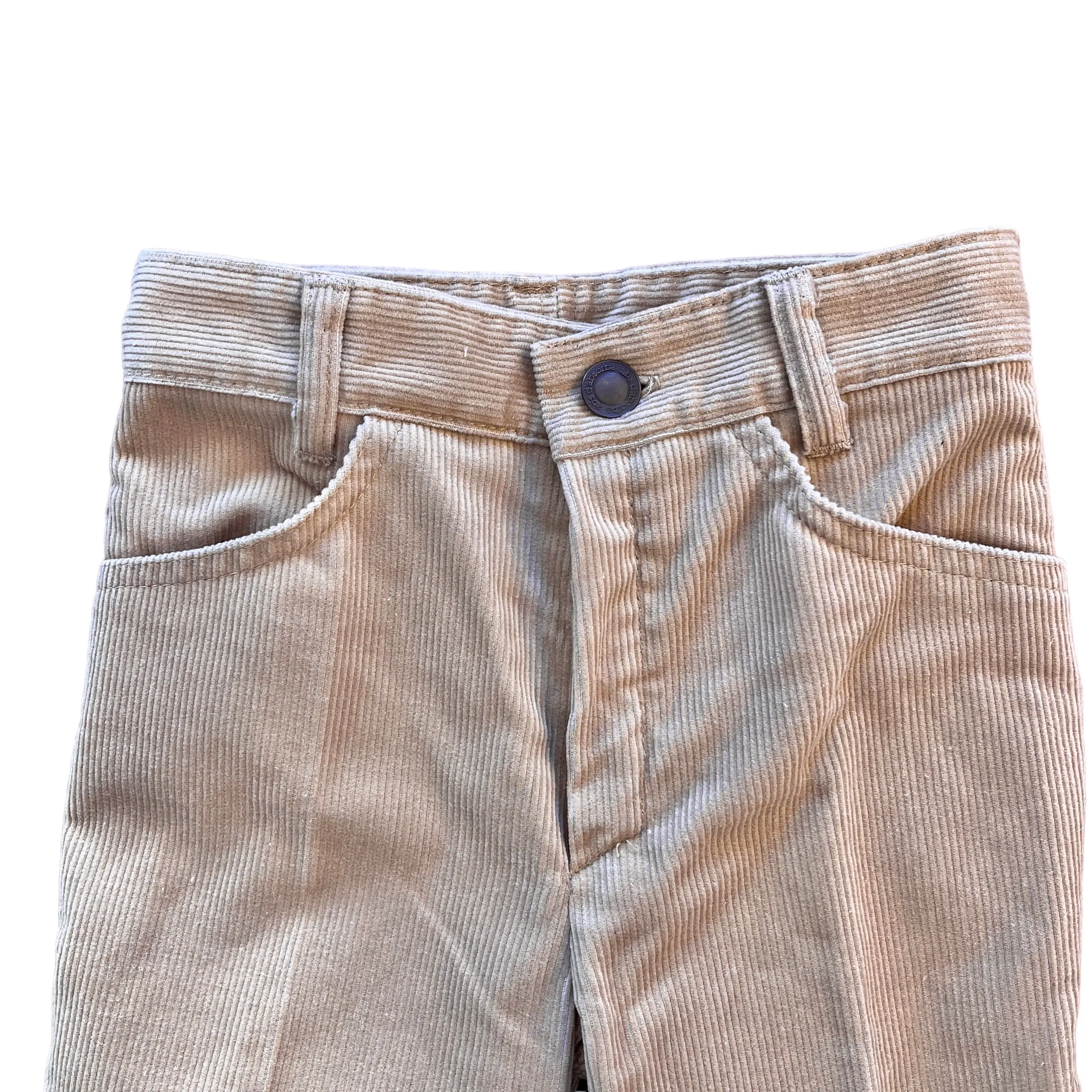 1970s Beige Cord Trousers /  5-6Y