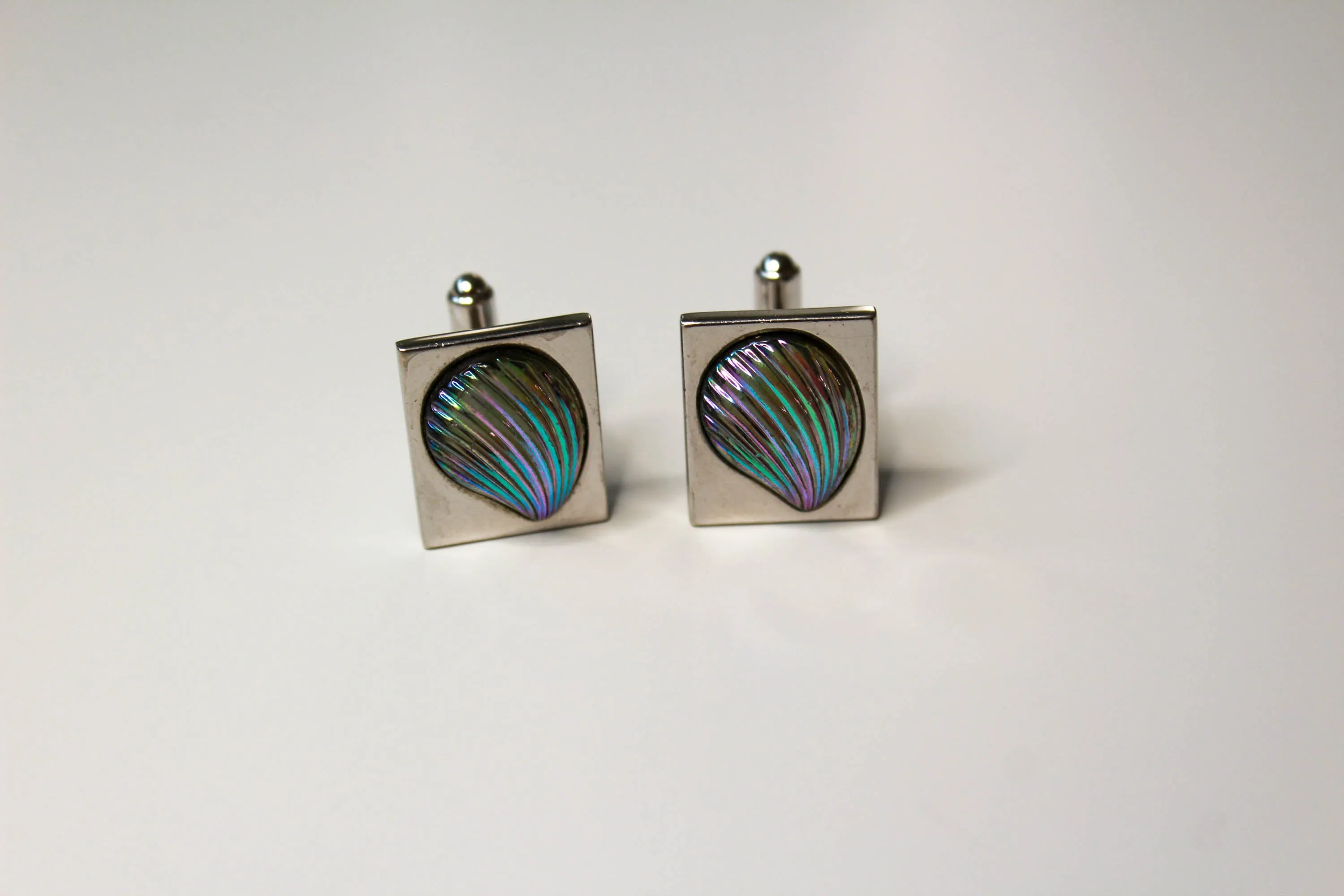 1970s Blue Shell Cufflinks