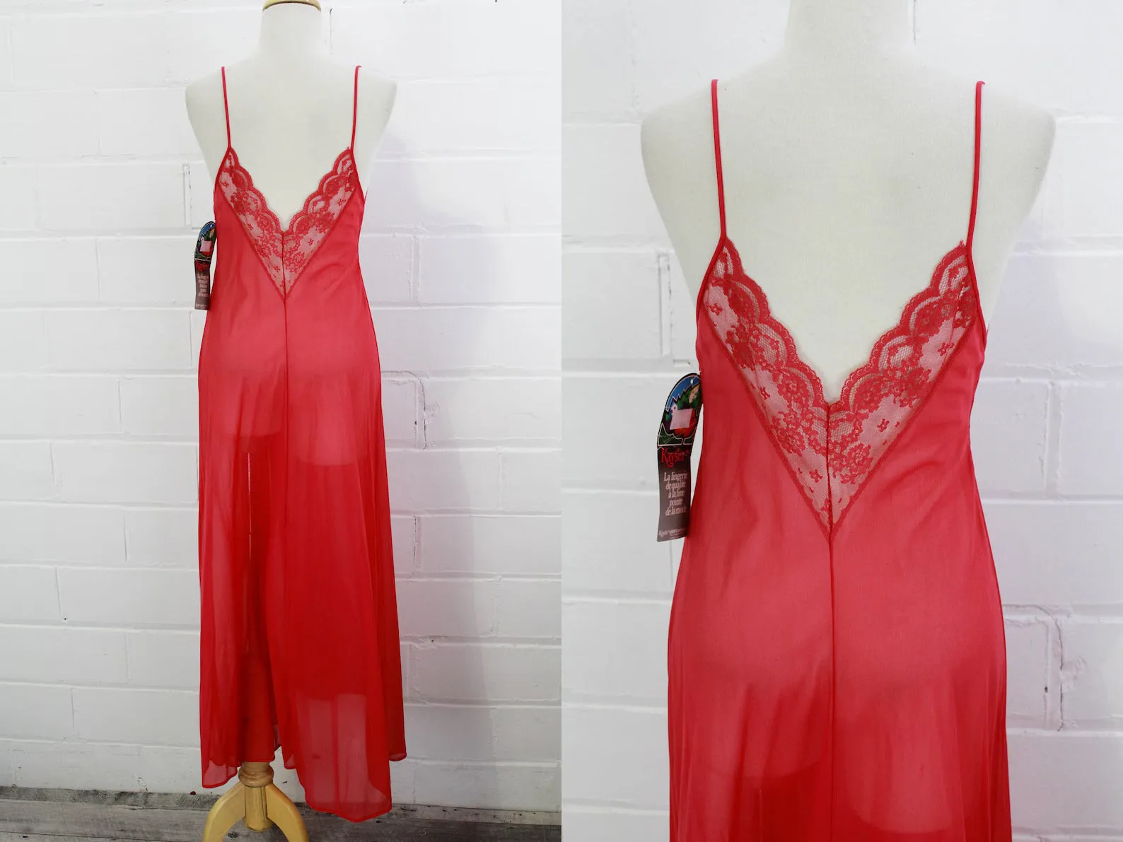 1970s Deadstock Magenta Slip Nightgown, Small