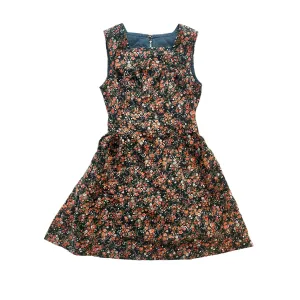 1970's Floral Corduroy Boho Dress  8-10Y