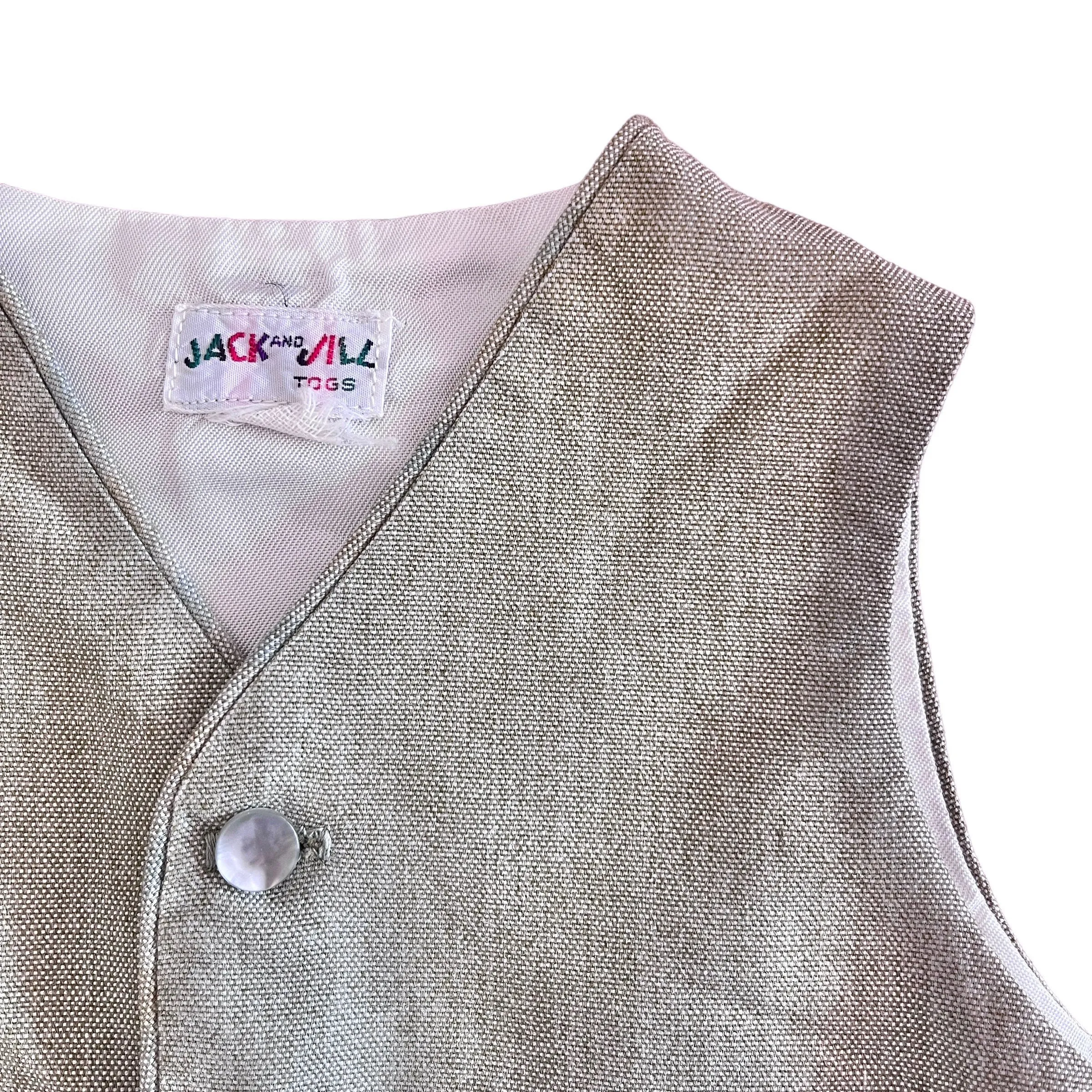 1970's Khaki  Baby Waistcoat / 6-9 Months