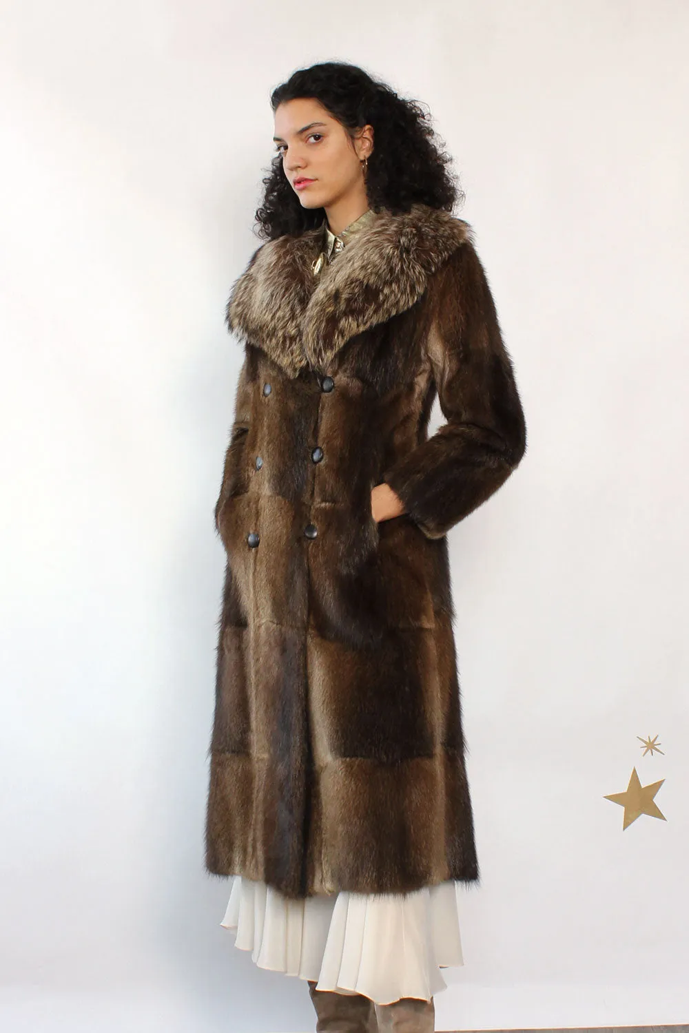 1970s Plainfield Beaver Fur Coat XS/S