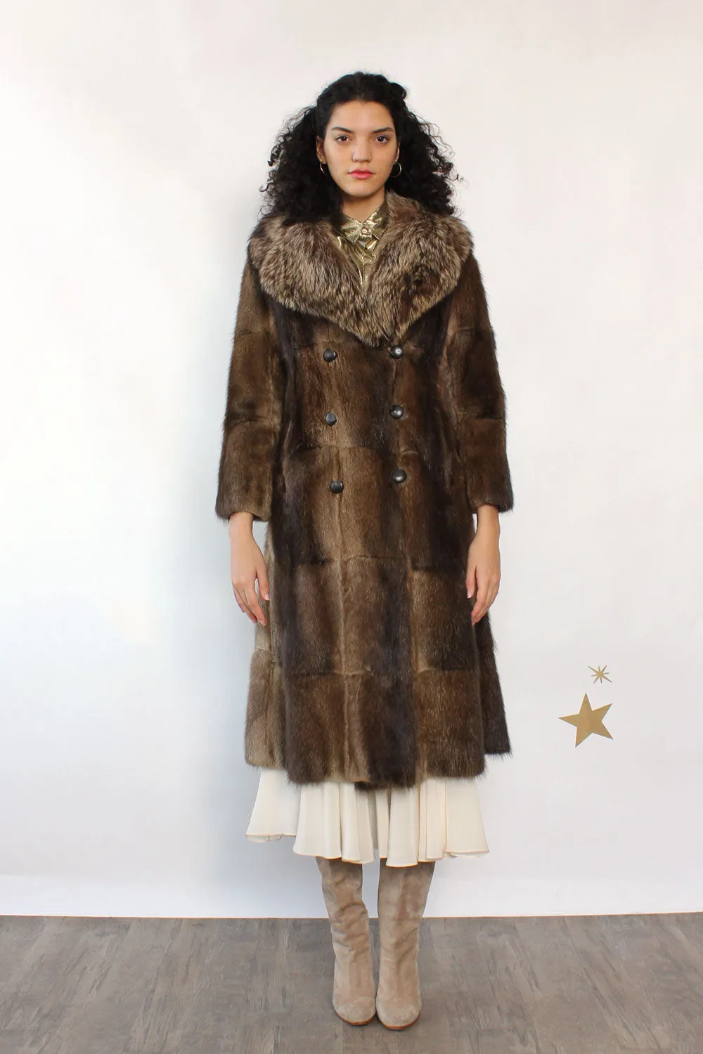 1970s Plainfield Beaver Fur Coat XS/S