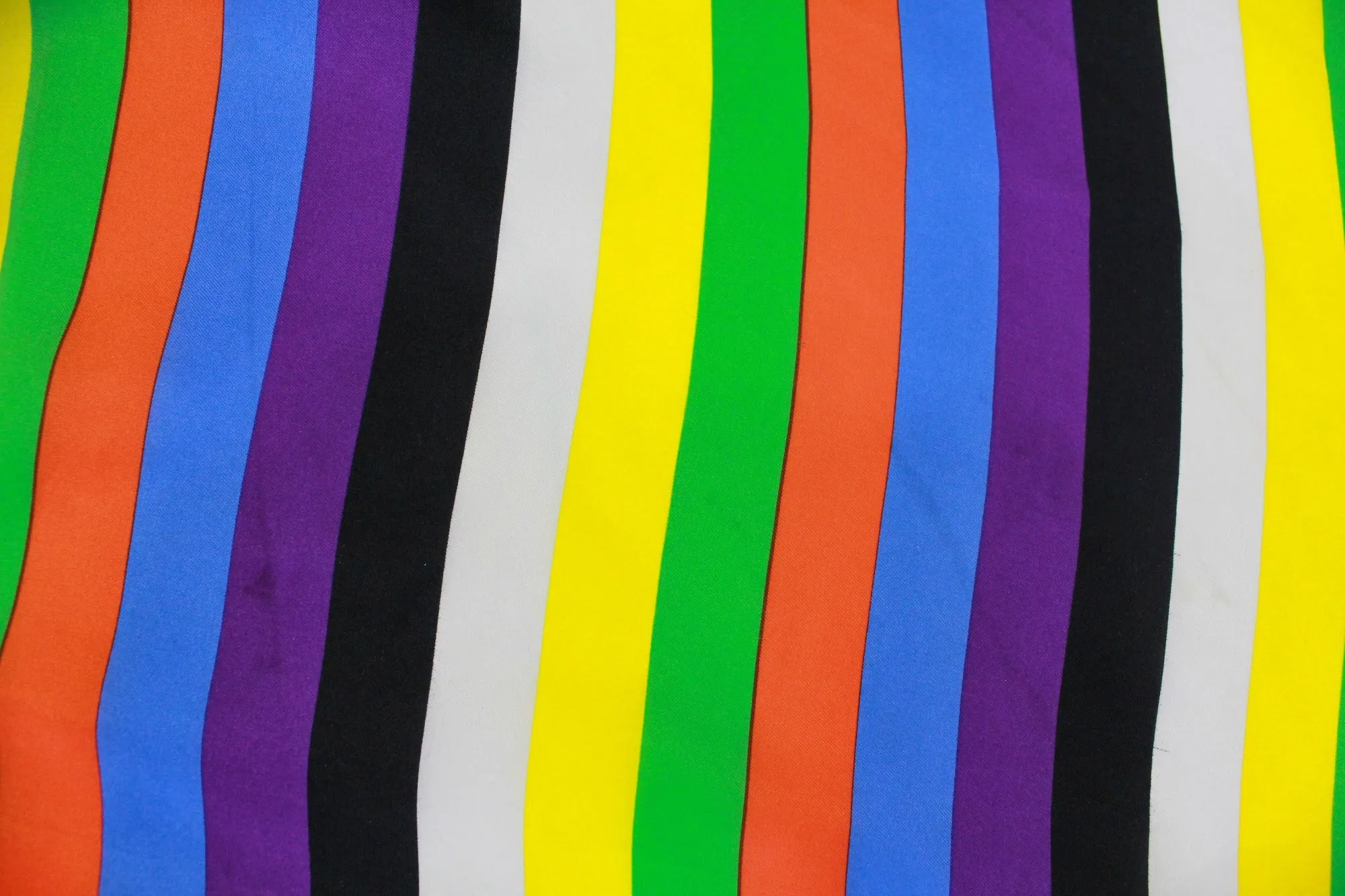 1970s Striped Silk Scarf, Bold Colours