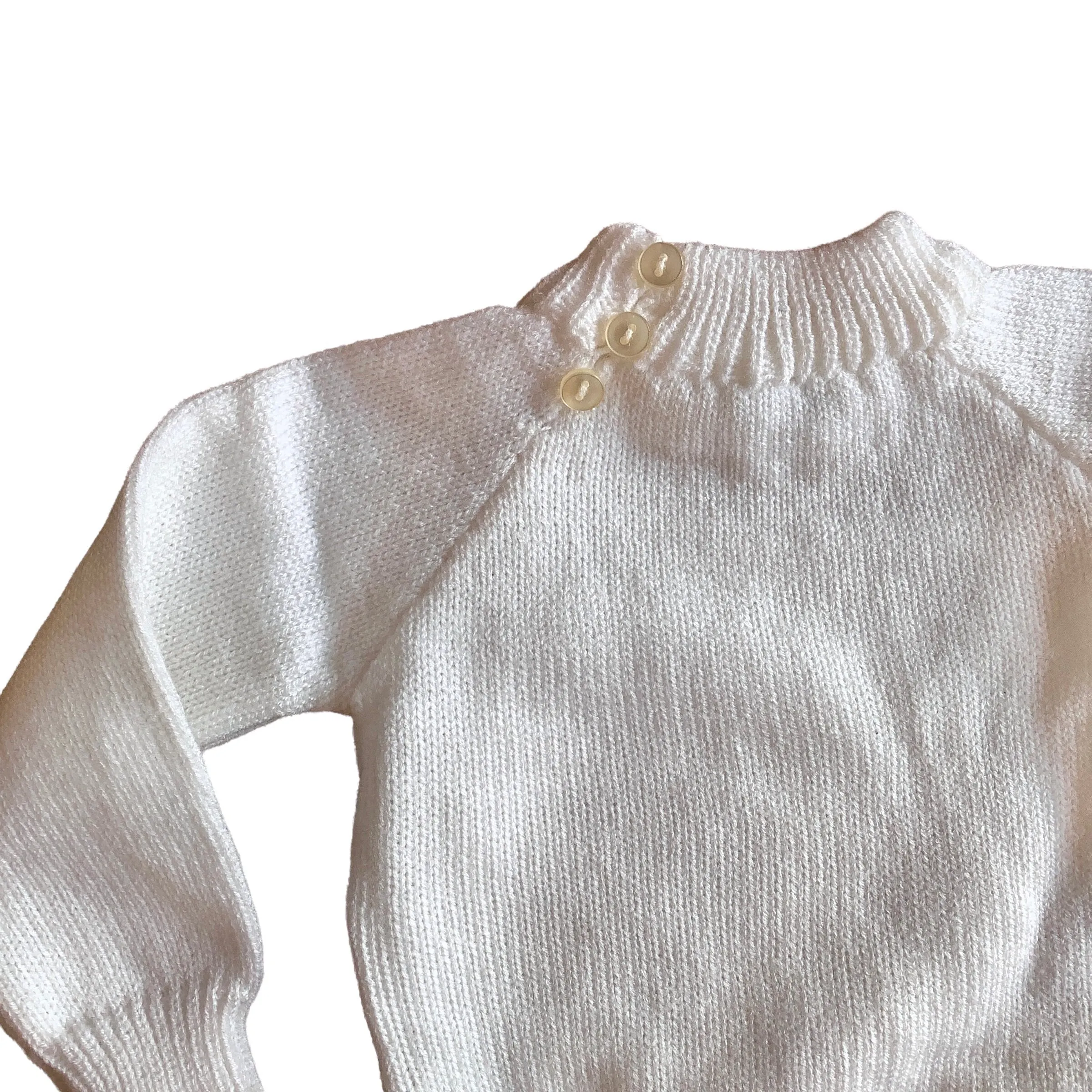 1970s White Jumper / 0-3 Months