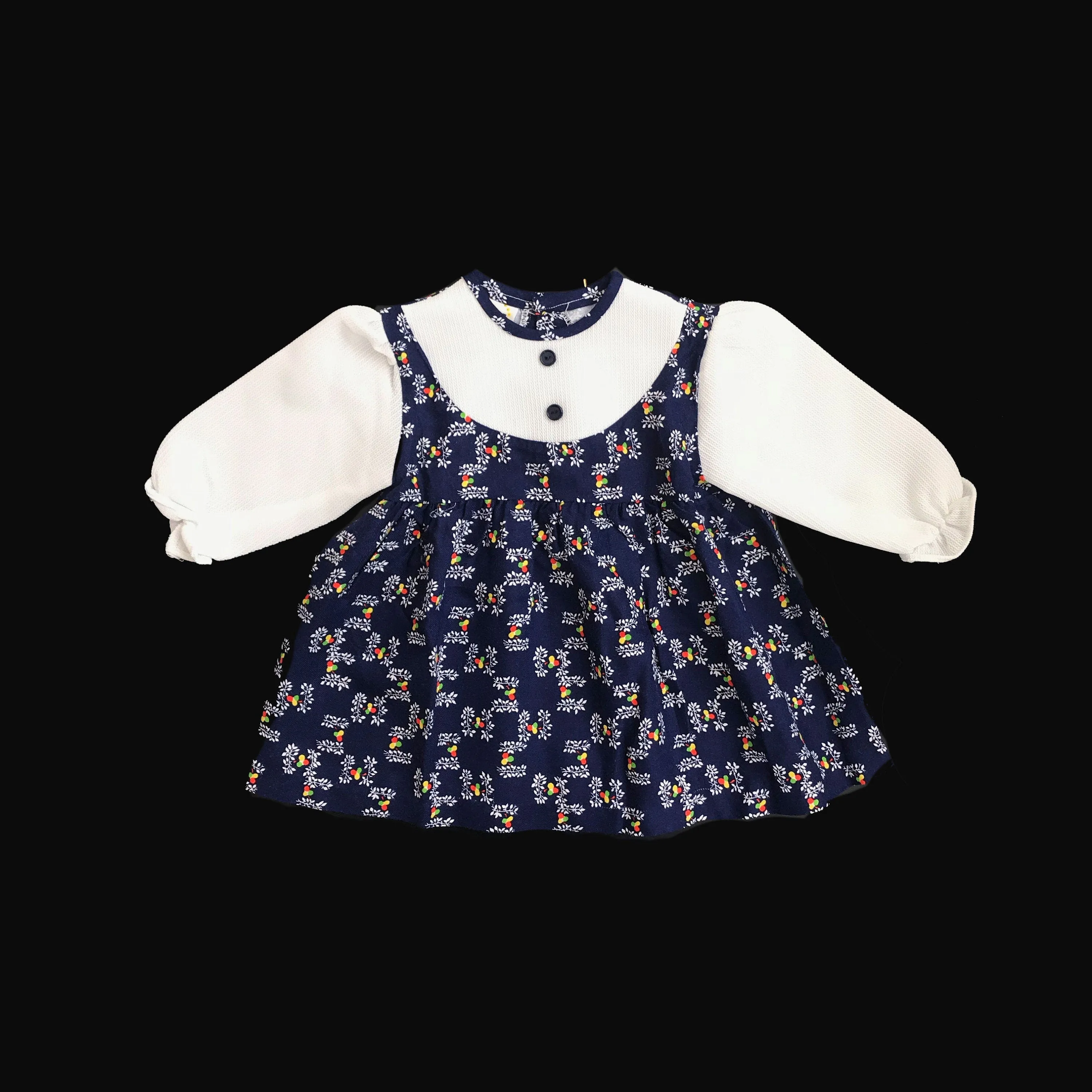 70's Blue/ Floral Boho Dress British Stock Size 9-12M