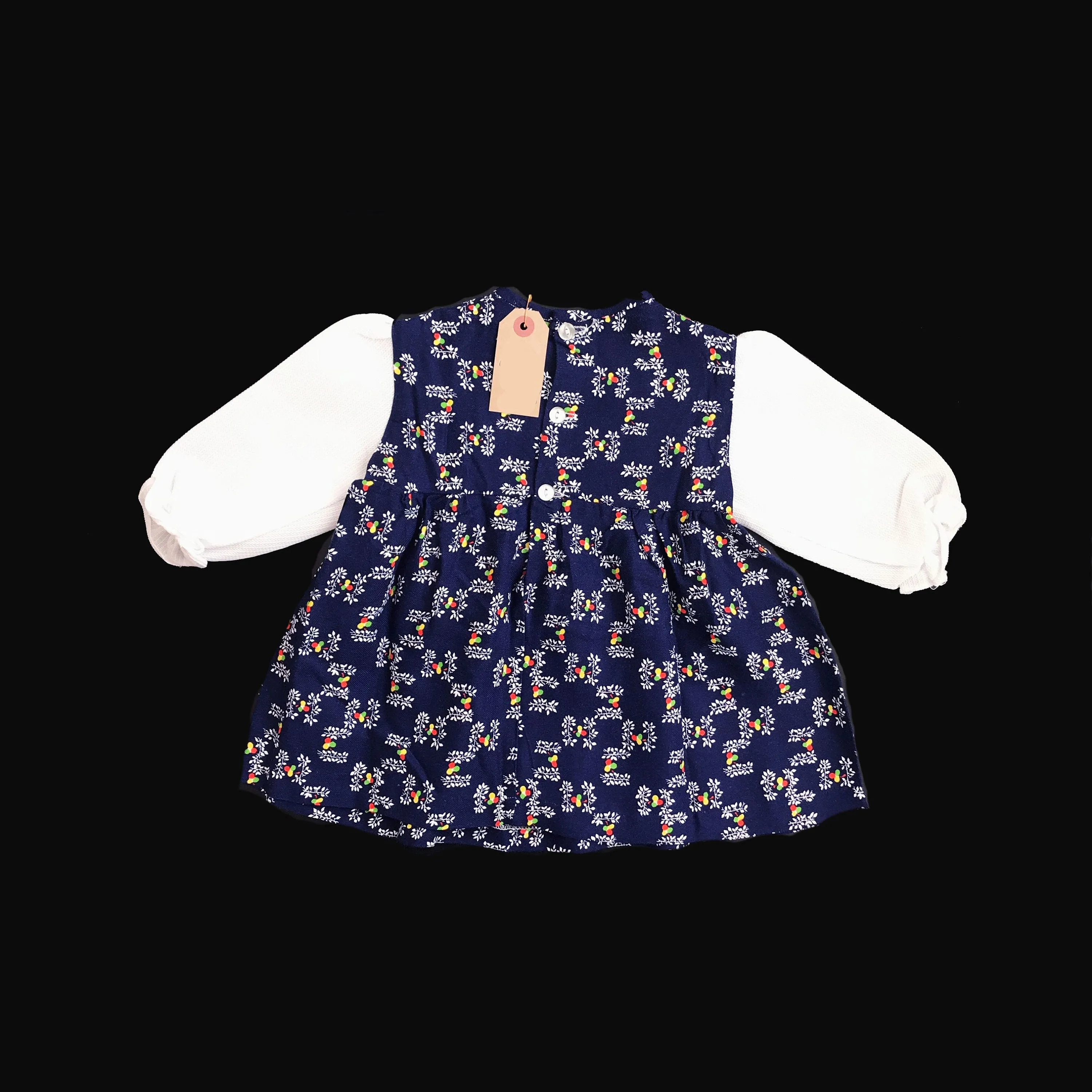 70's Blue/ Floral Boho Dress British Stock Size 9-12M