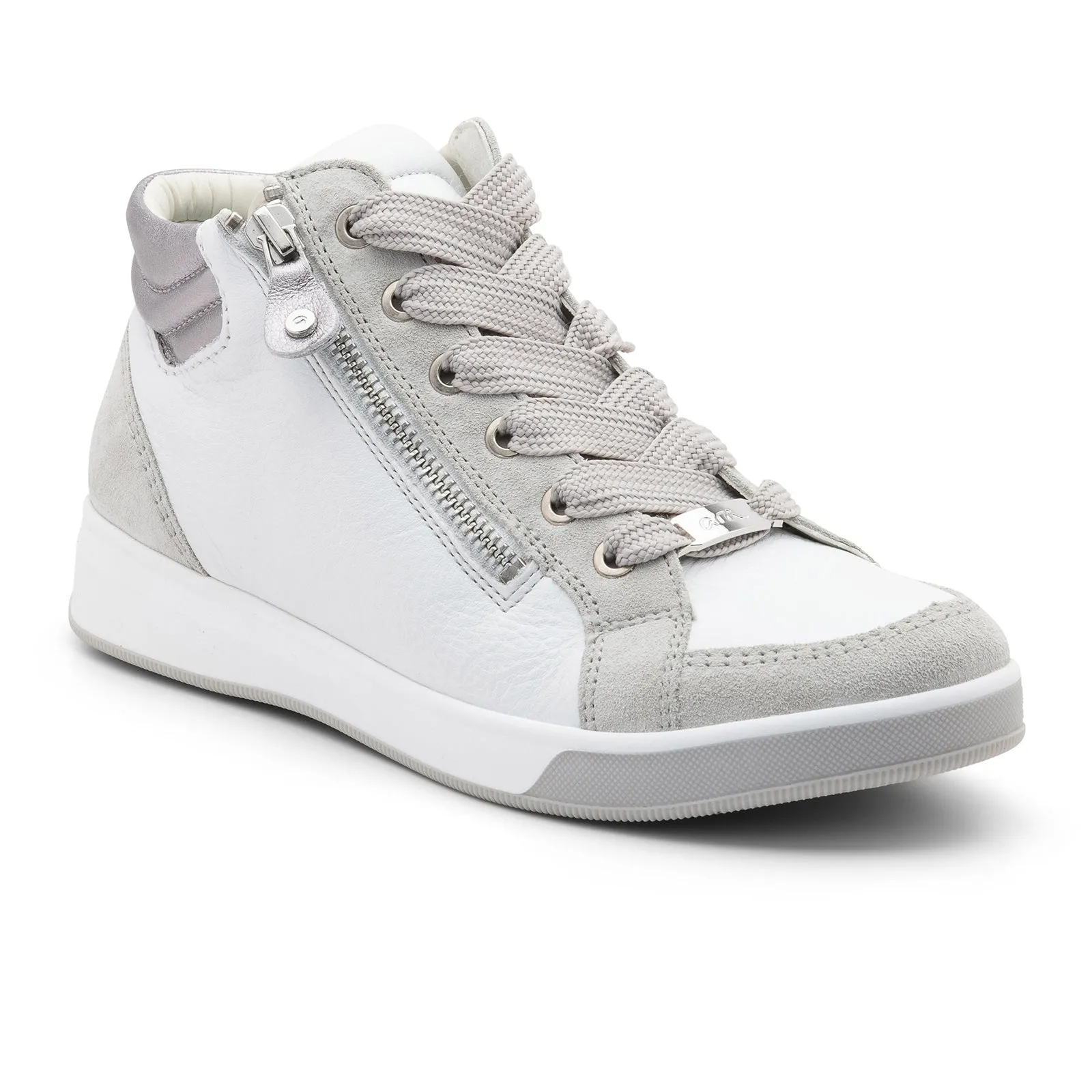 Ara Rei High Top Sneaker (Women) - Fog/White/Silver