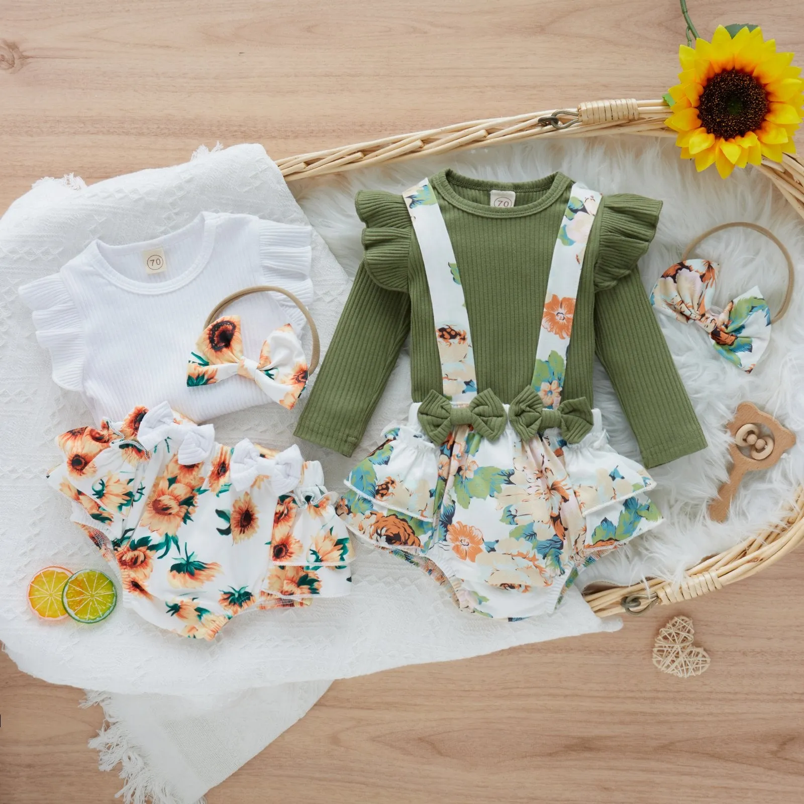 Baby Girl Floral Bow Suit