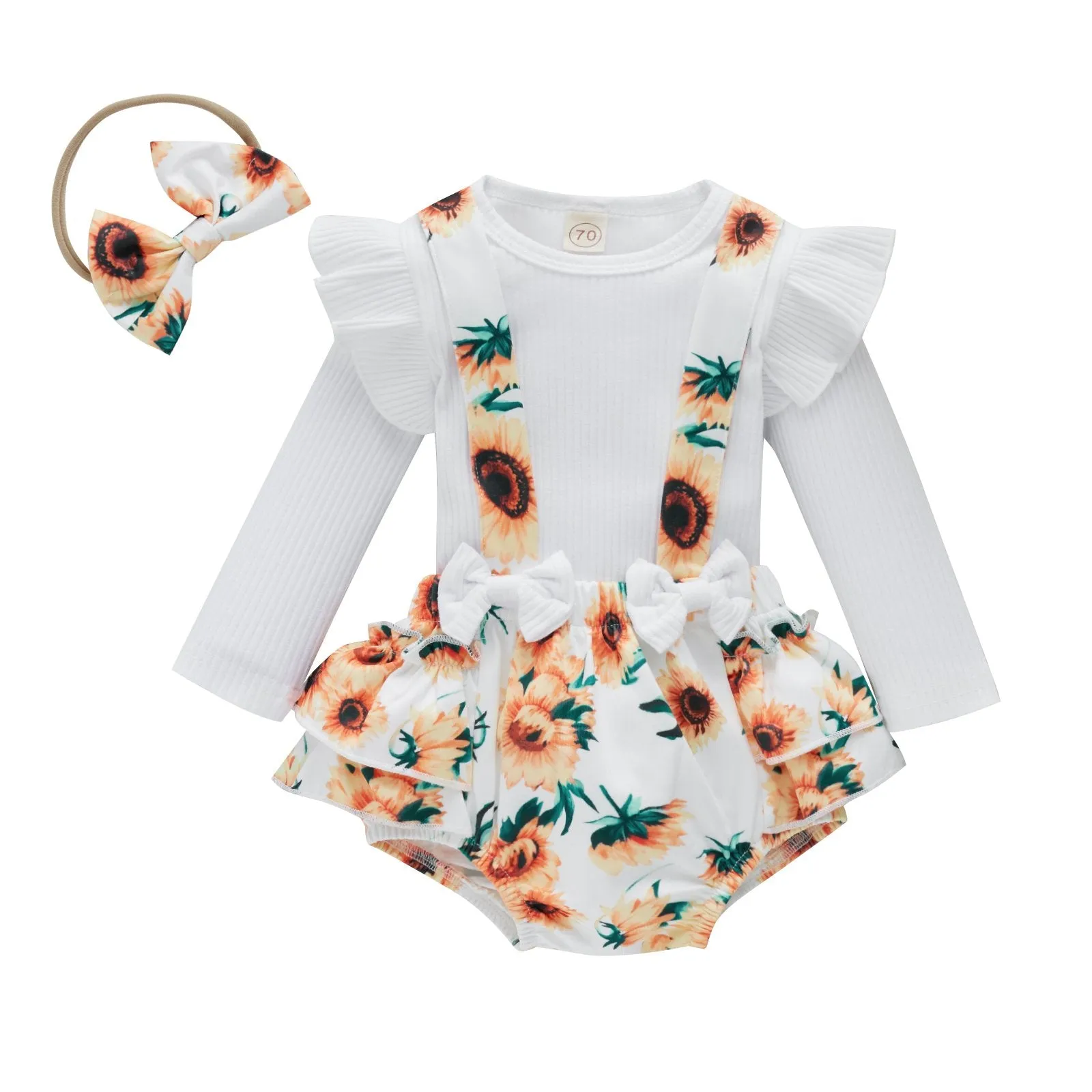 Baby Girl Floral Bow Suit