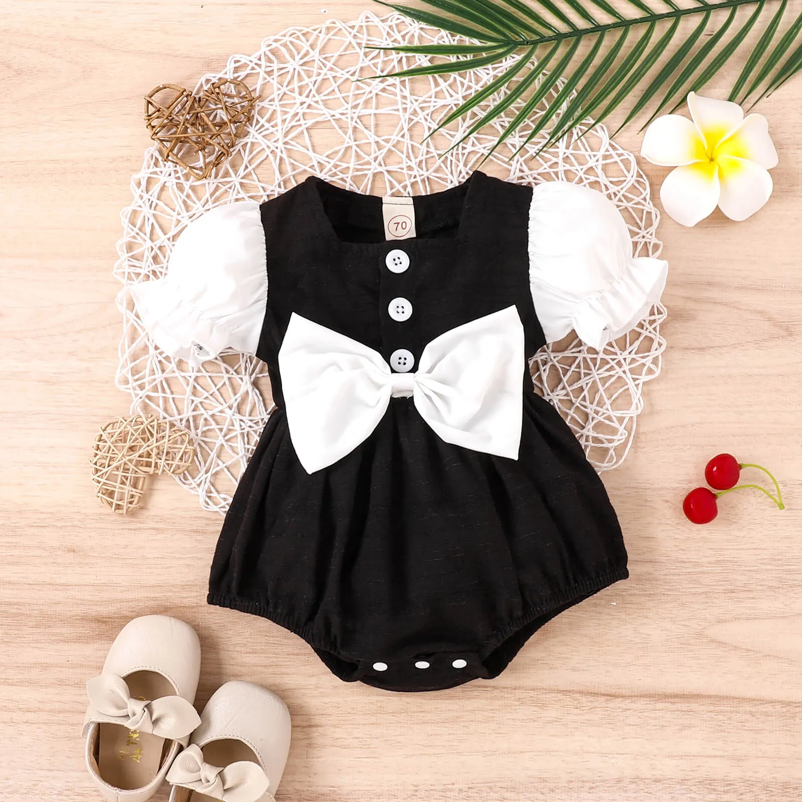 Baby Girl Sweet Bow Romper