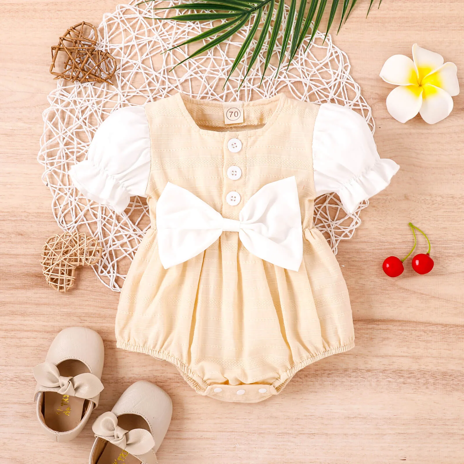 Baby Girl Sweet Bow Romper