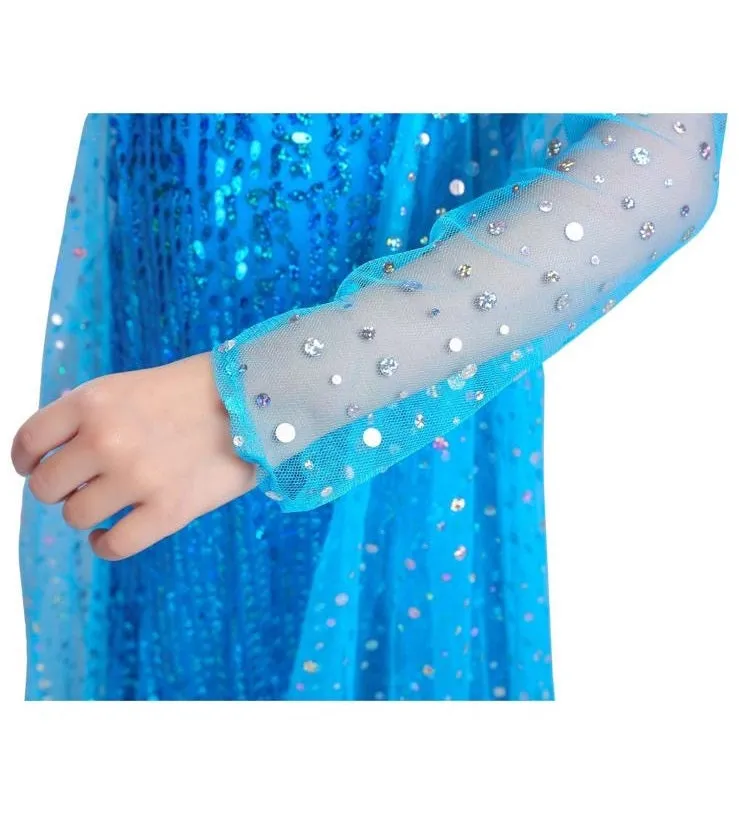 Blue Party Costume Princess Dress With Cape