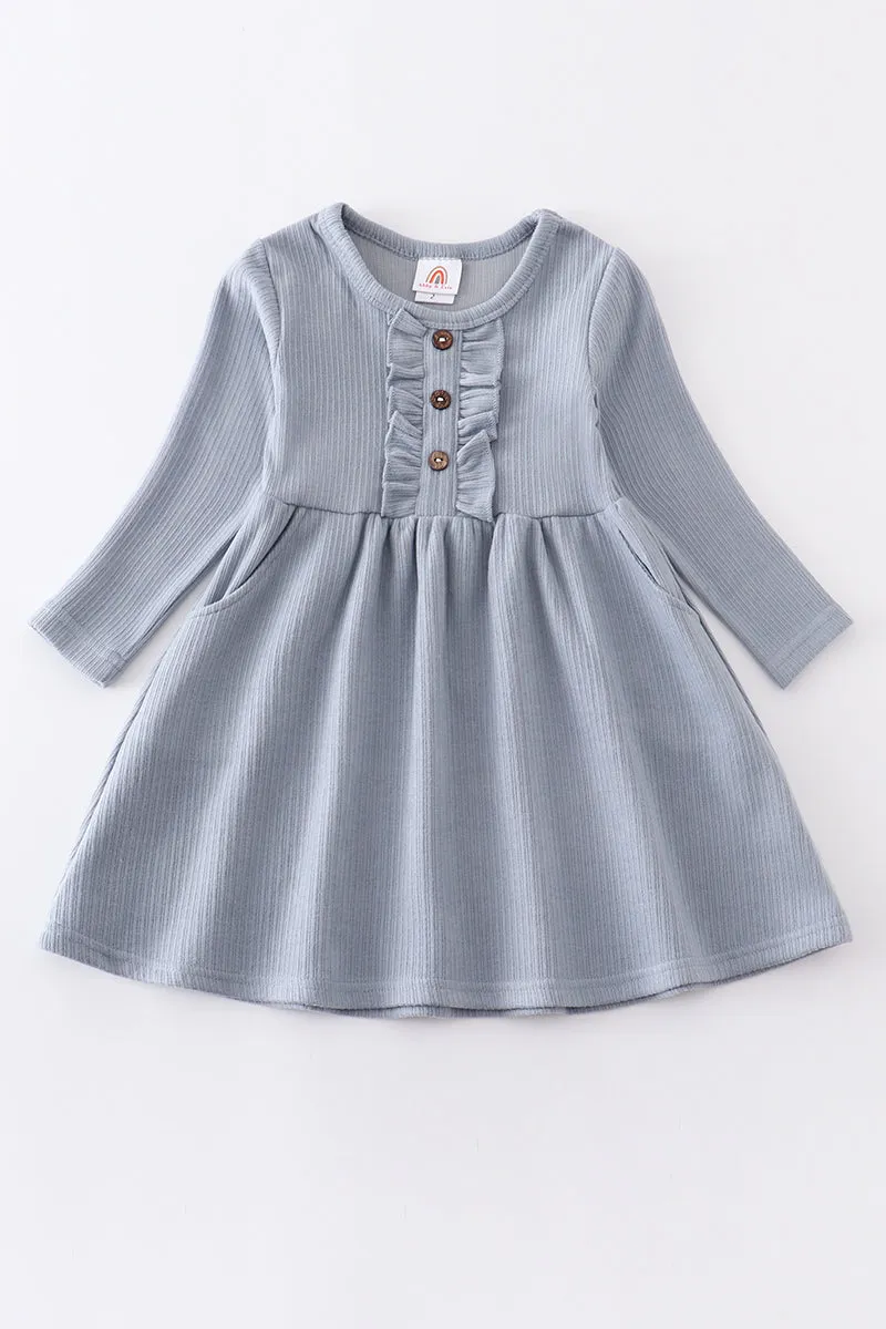 Blue ruffle girl dress