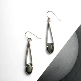 Chatoyant Grey Quartz Earrings