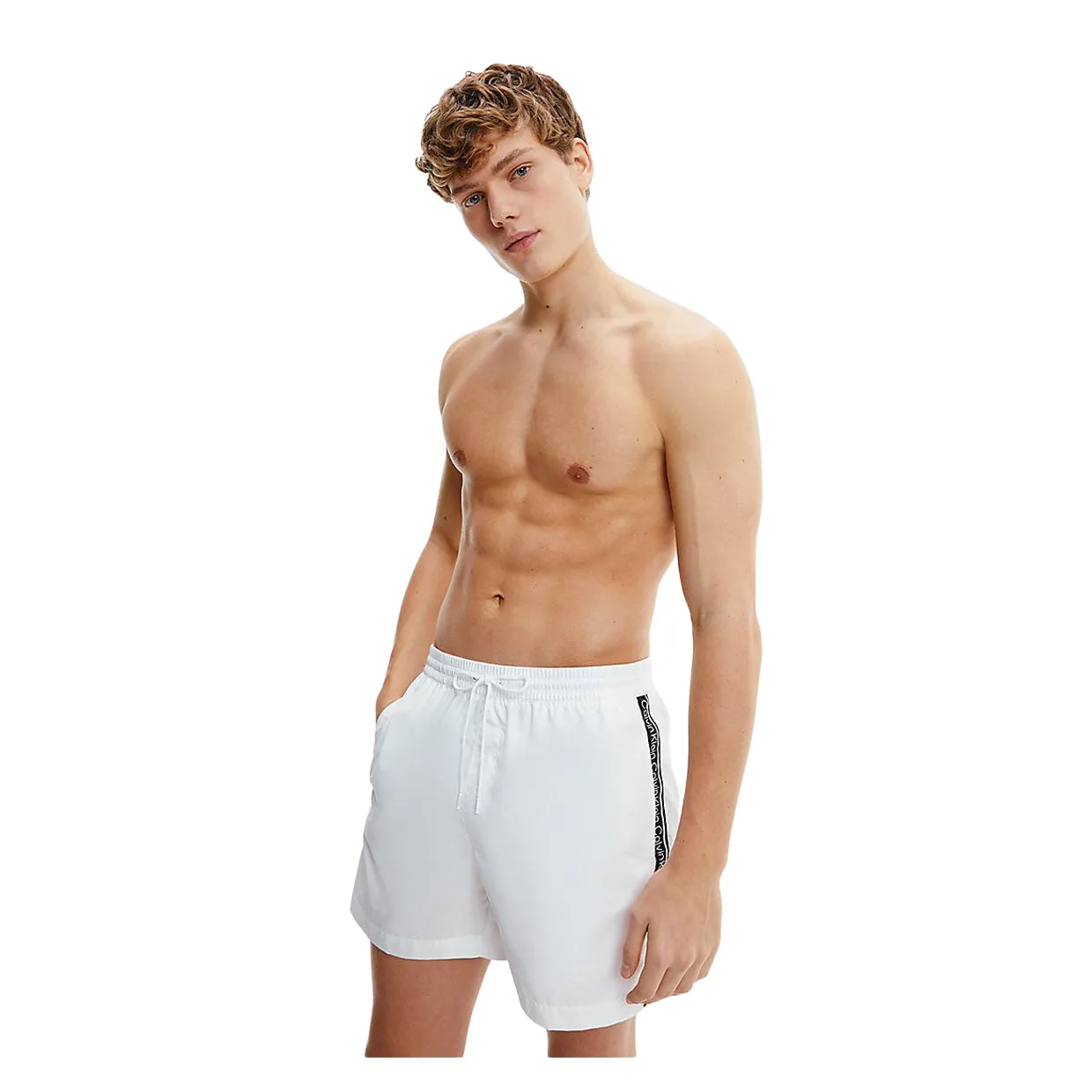 Costume Calvin Klein Logo Tape Bianco