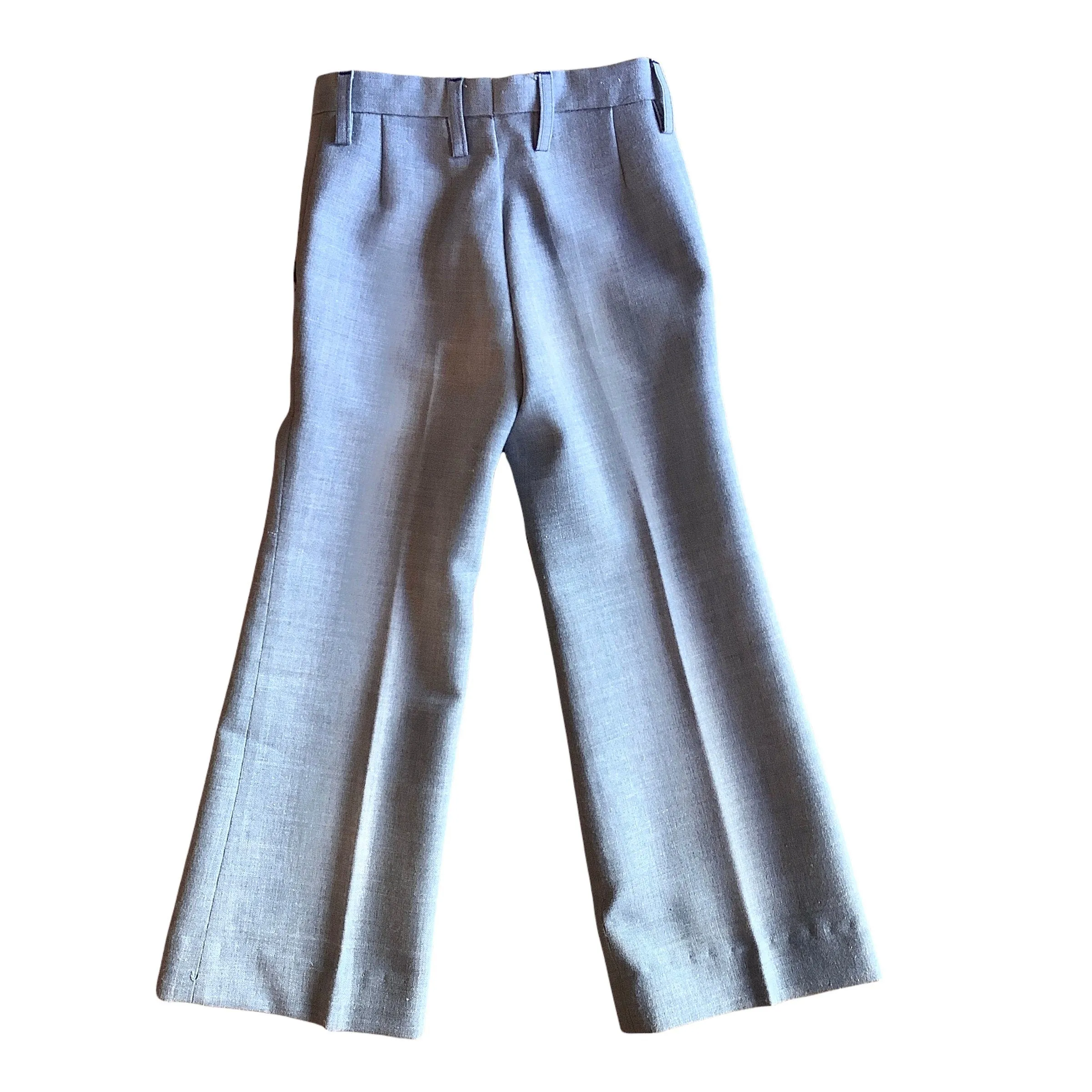 French Vintage 1970s  Blue Flare Trousers /  4-5Y