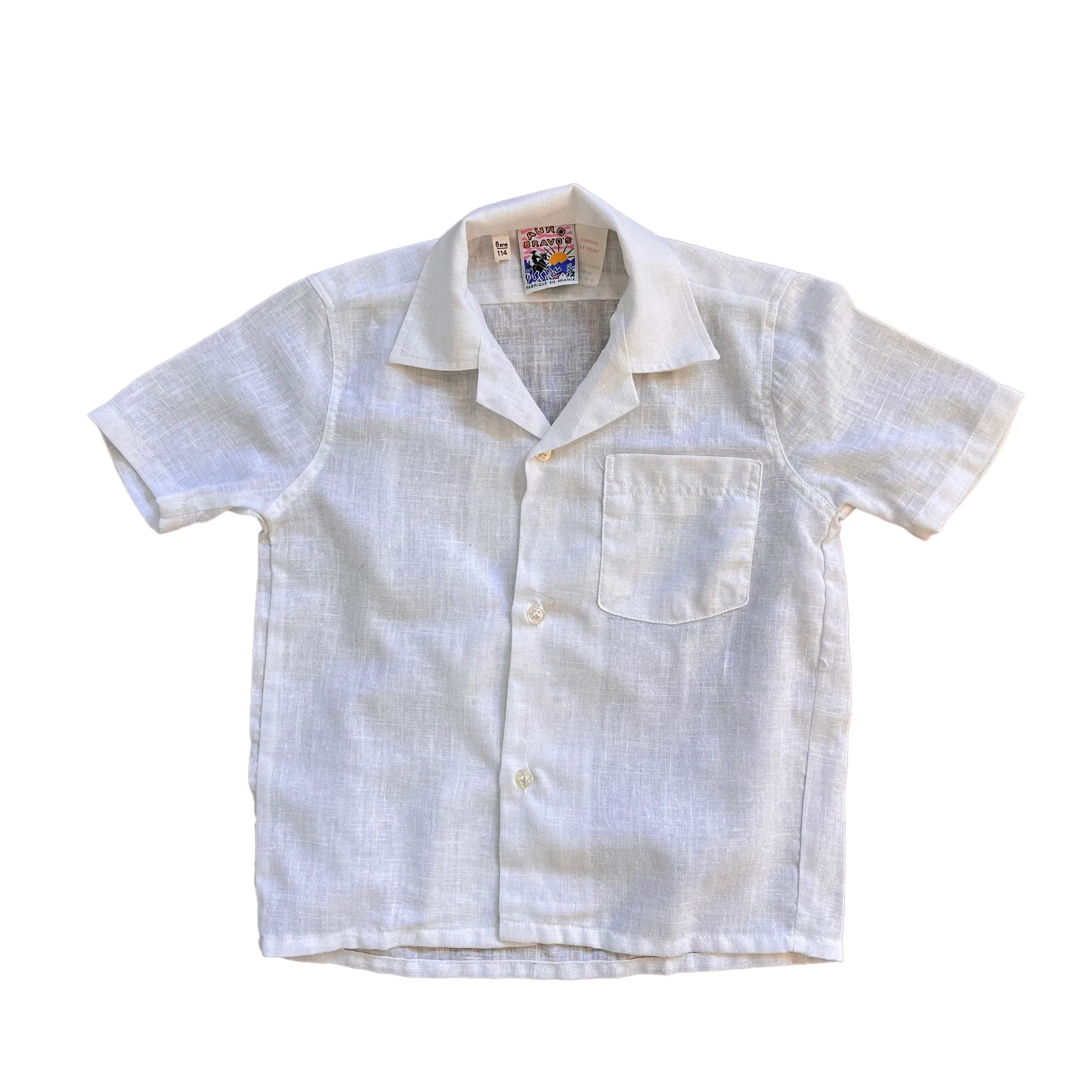 French  Vintage 1970s White Shirt /  5-6Y