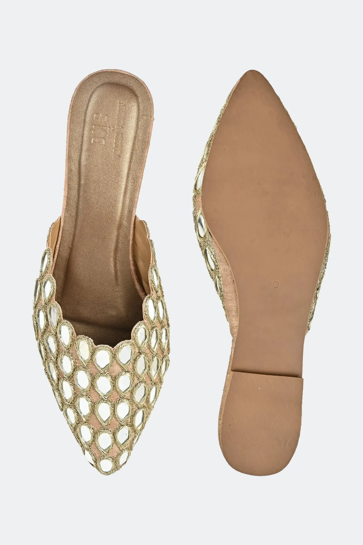 Glimmering Gold Mule For Women