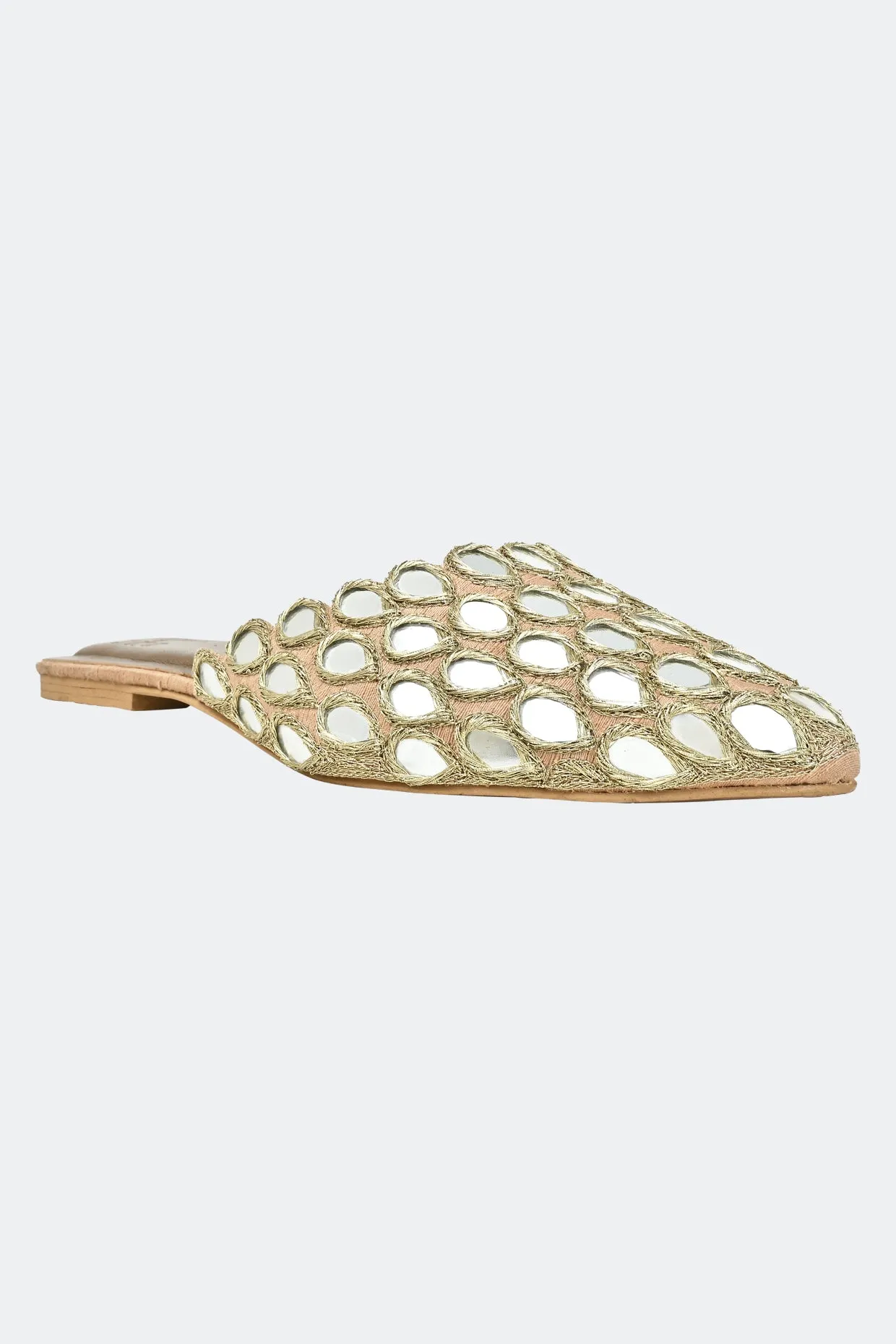 Glimmering Gold Mule For Women