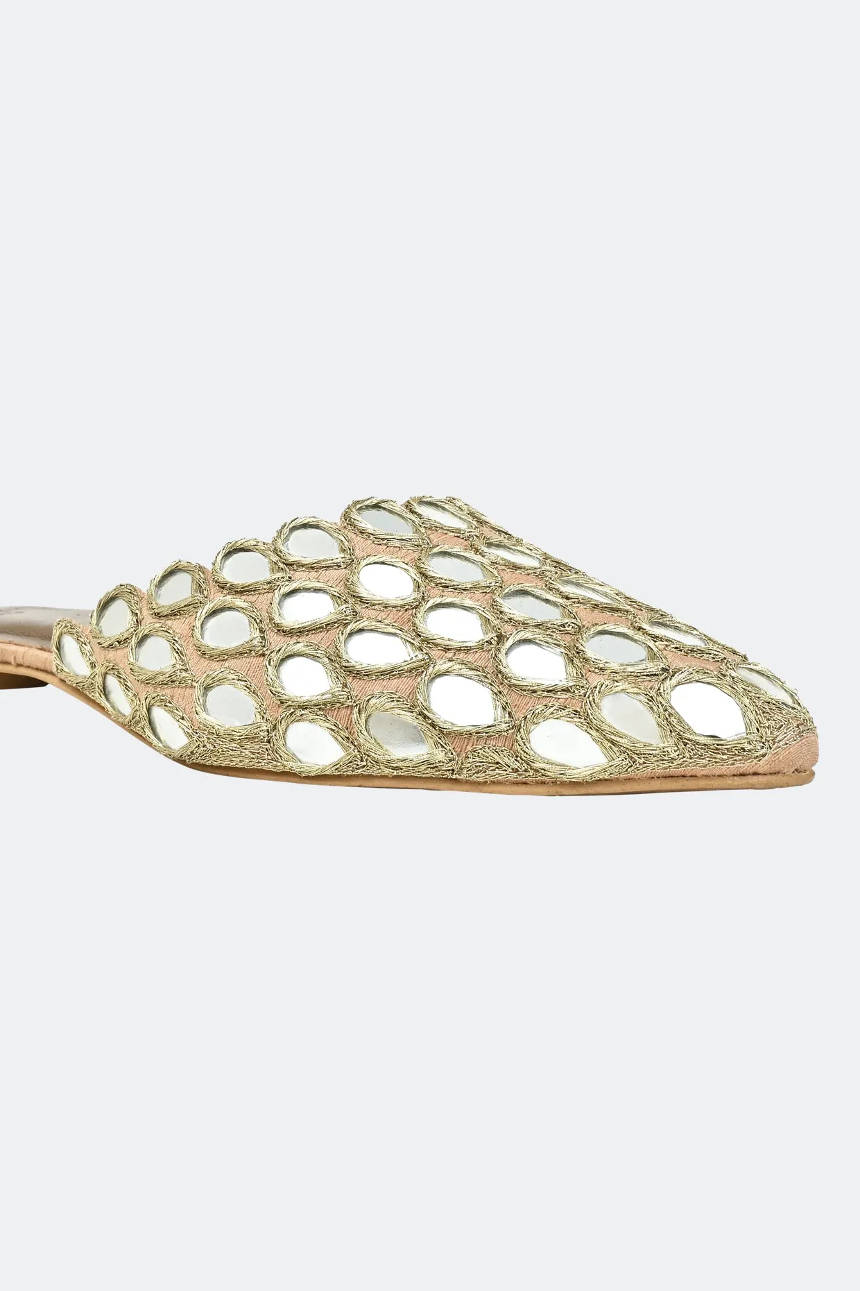 Glimmering Gold Mule For Women