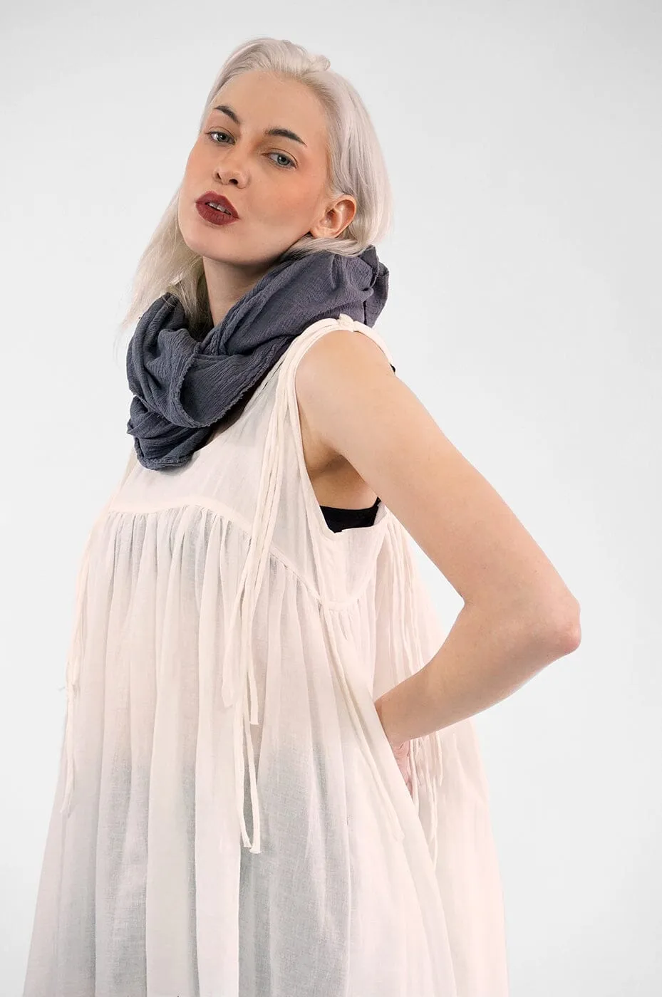 Grey Gauze Scarf