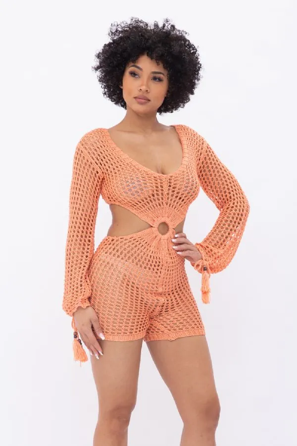 Hot Girl Romper - Orange