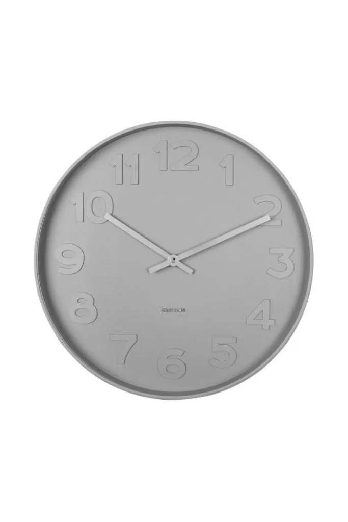 Karlsson - Mr Grey Wall Clock - 38x38x6 - Warm Grey