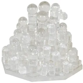 Lucite Sculpture with Geometric Forms in Lucite, 1970s