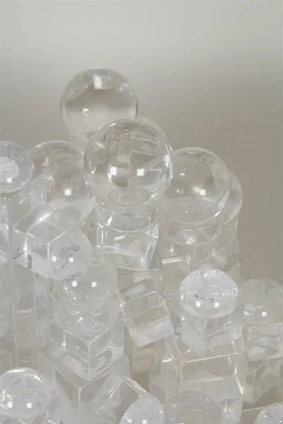 Lucite Sculpture with Geometric Forms in Lucite, 1970s