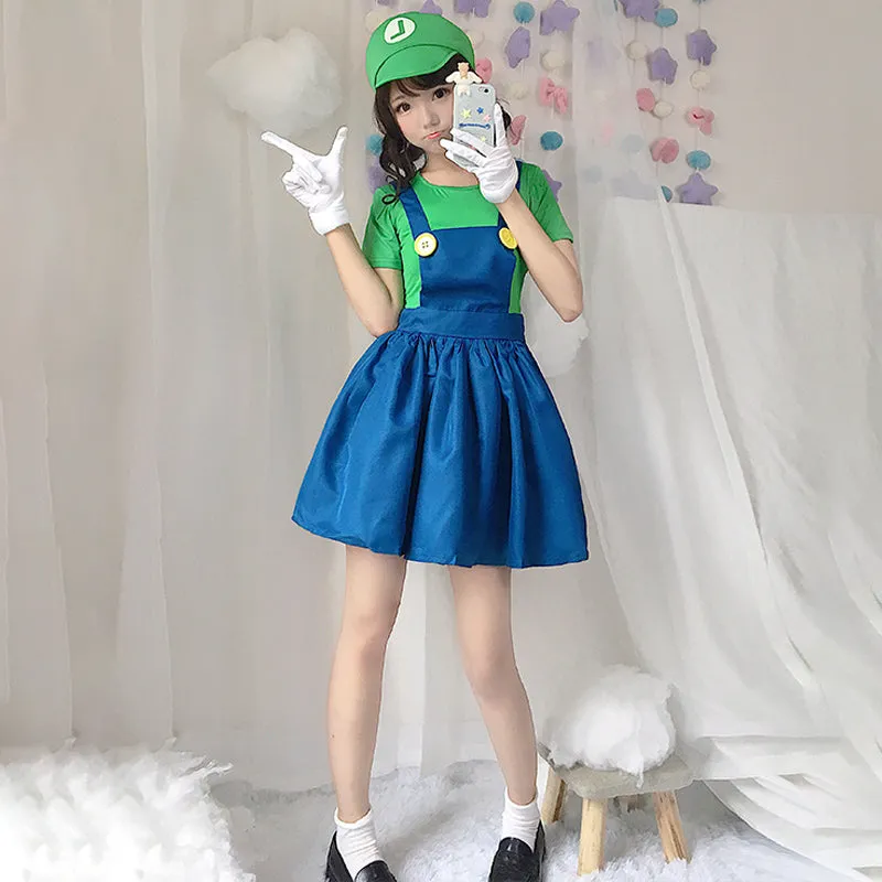 Mario cosplay dress costume green/red