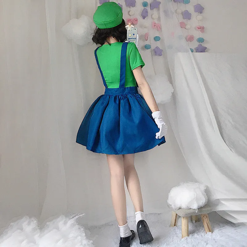 Mario cosplay dress costume green/red