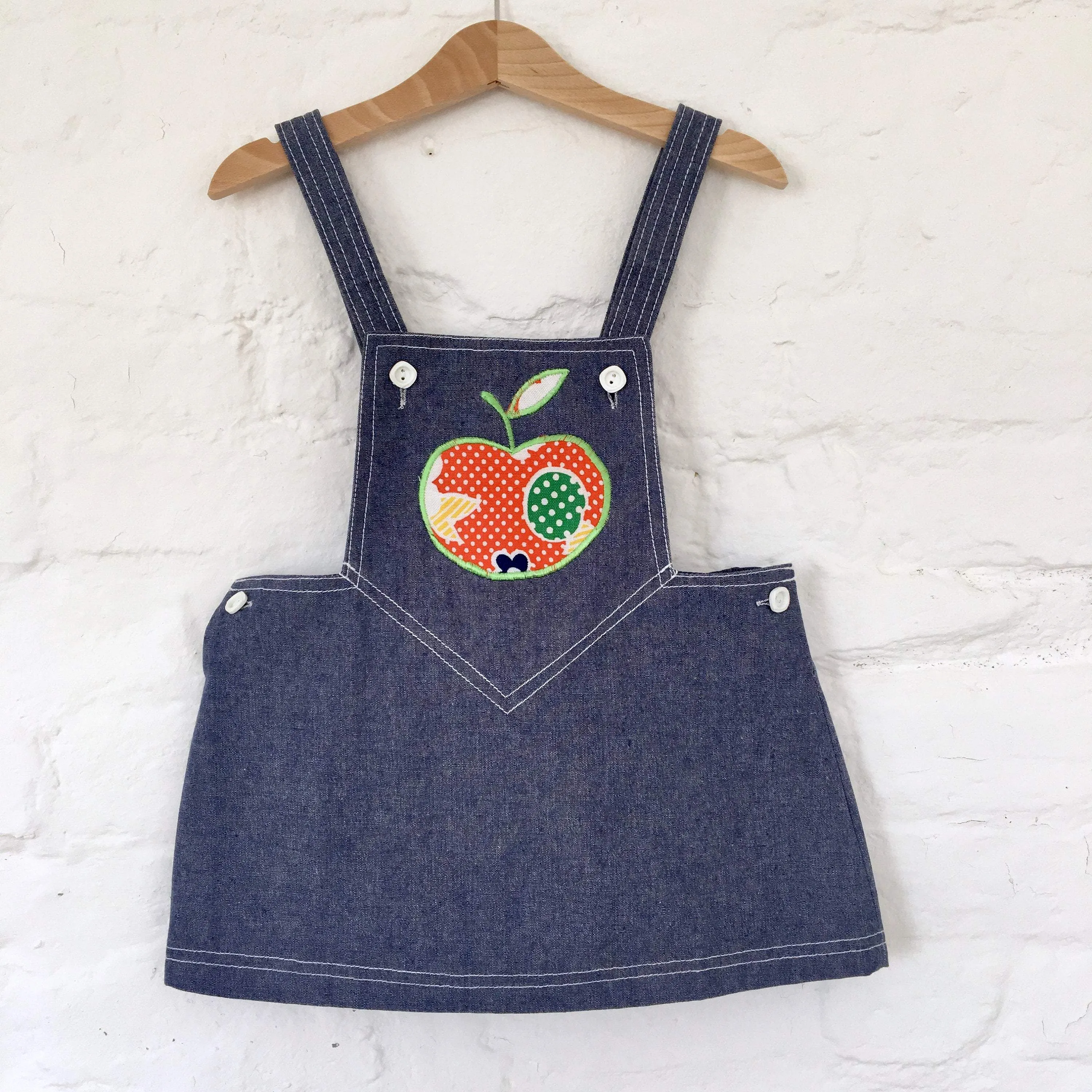 "Apple" Pinafore Dress / 2-3Y