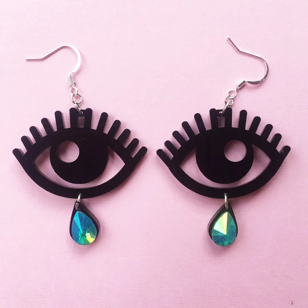 Sad Girl Eye Earrings