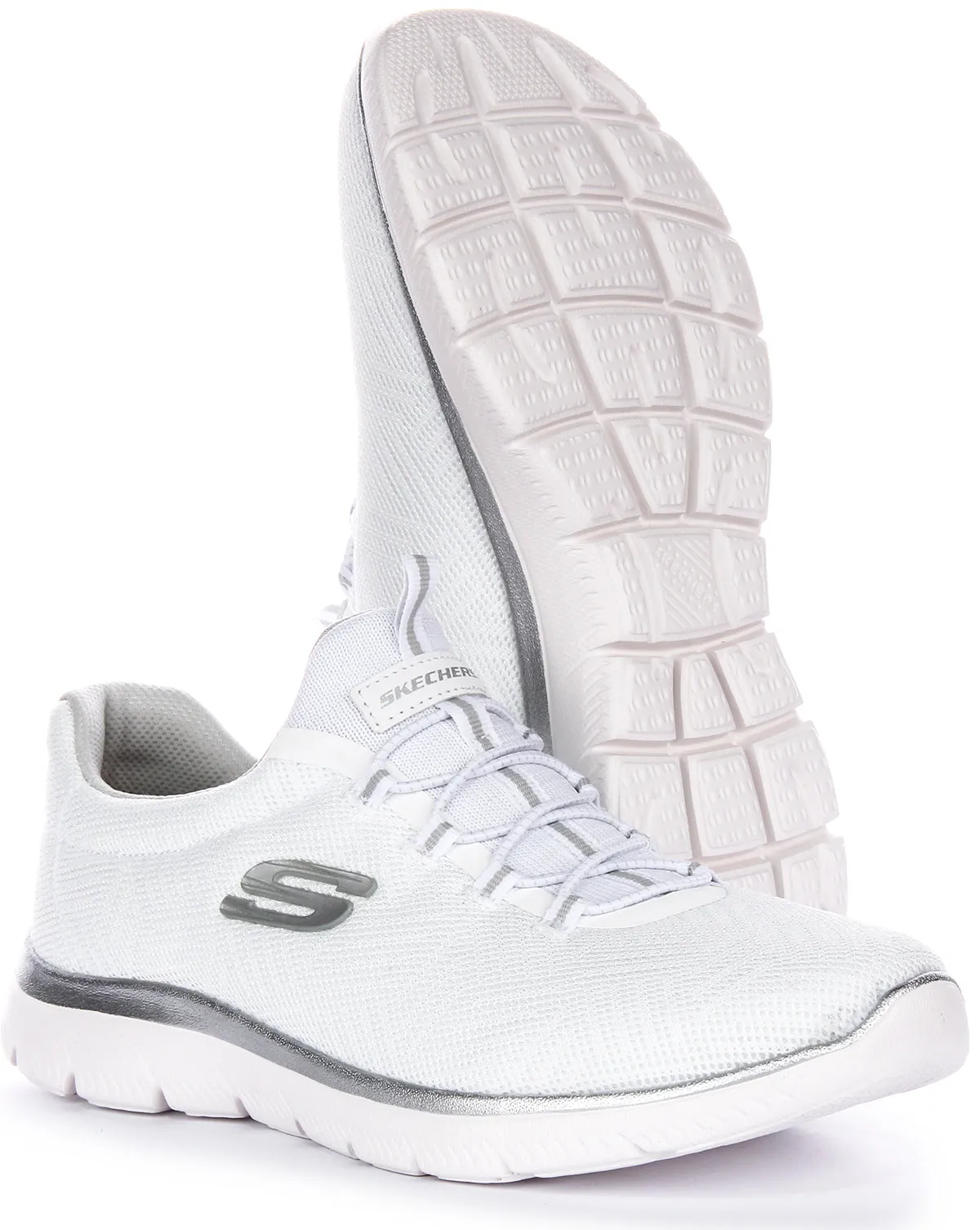 Skechers Summits Artist In White Silver For Women