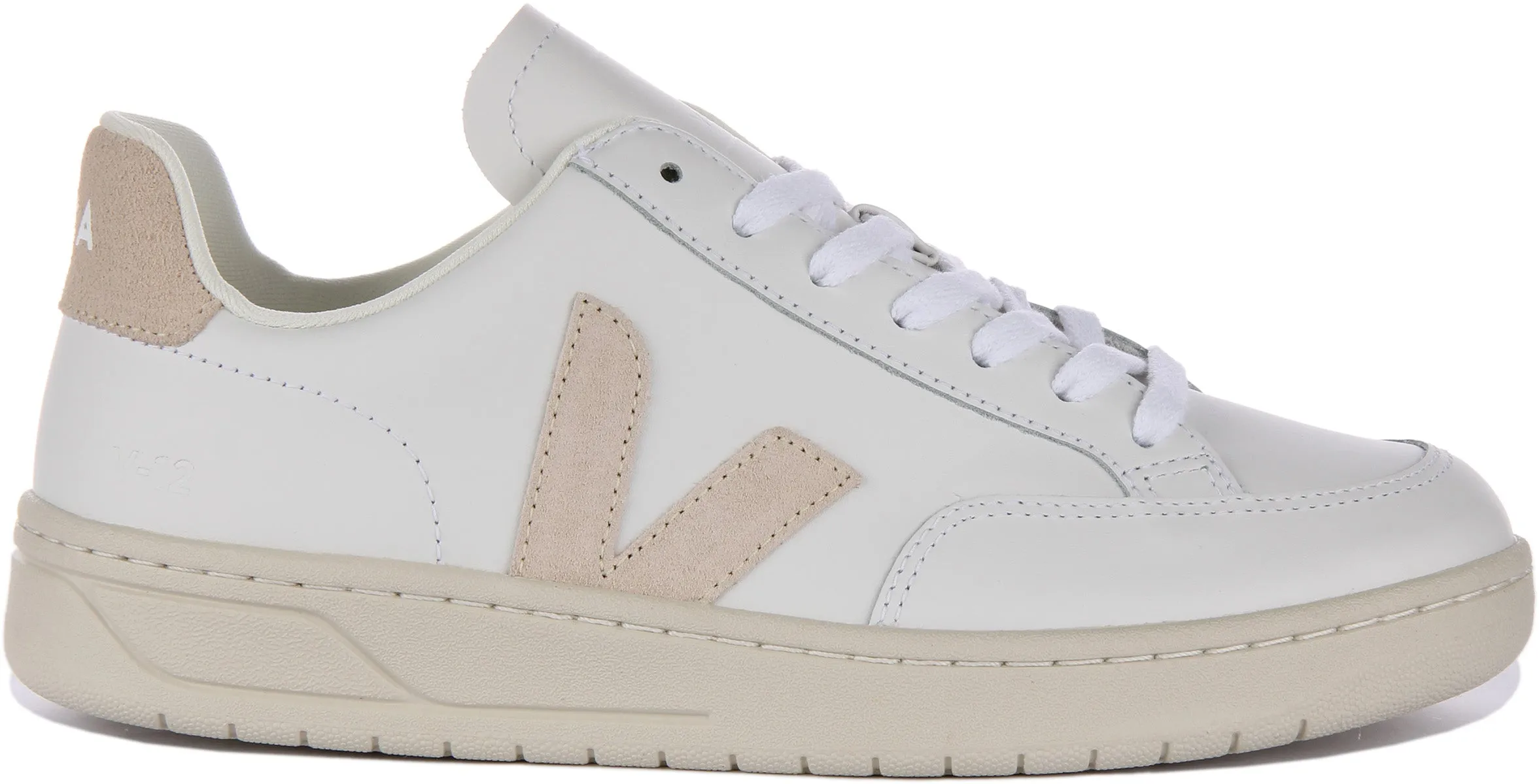 Veja V-12 Leather In White Beige For Women