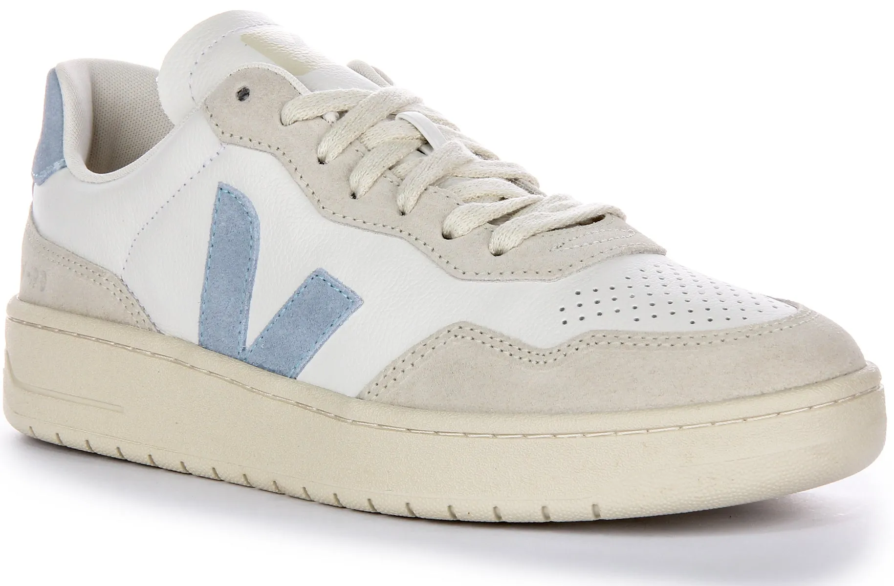 Veja V 90 Leather In White Blue For Women