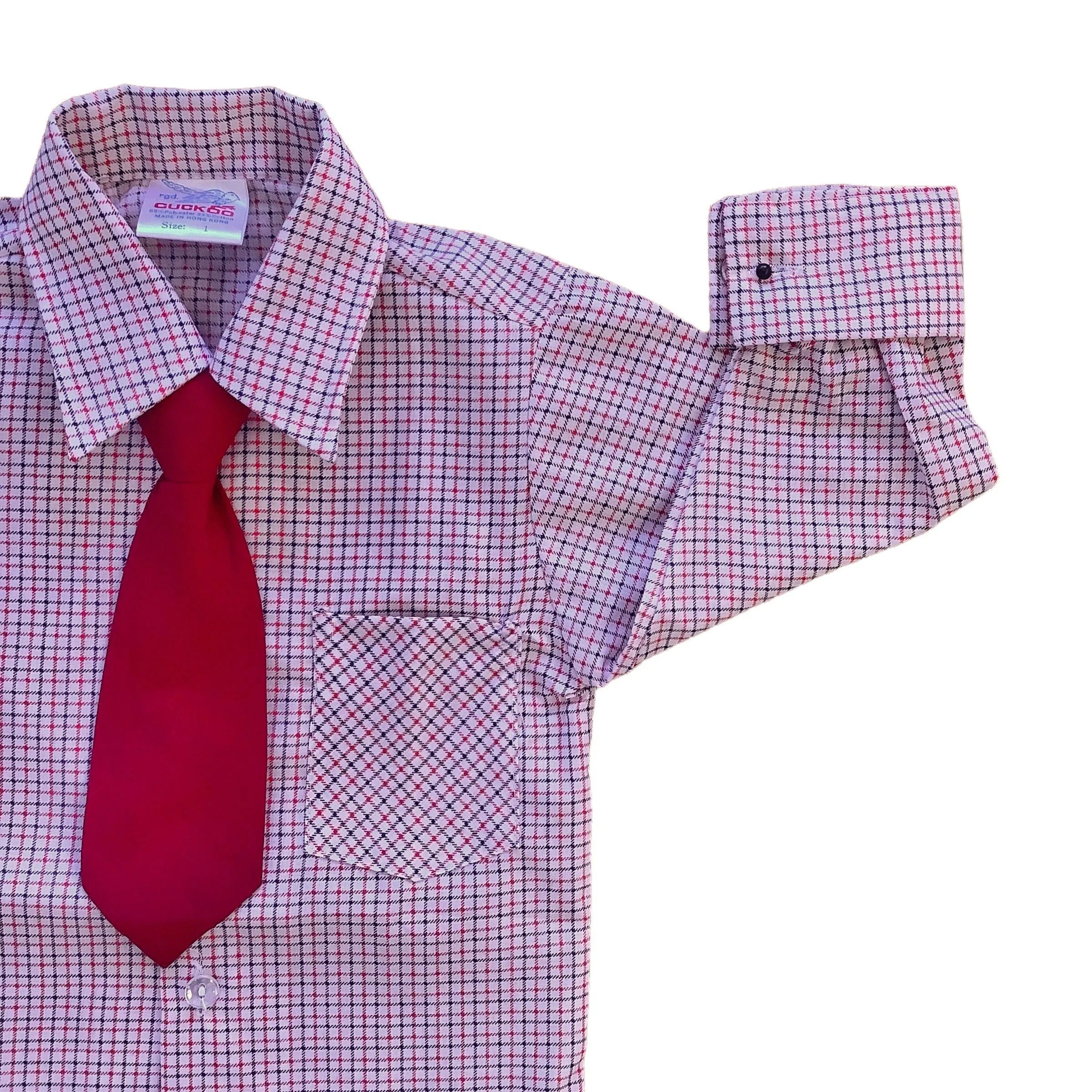 Vintage 1970's Check Shirt   Tie / 9-12M