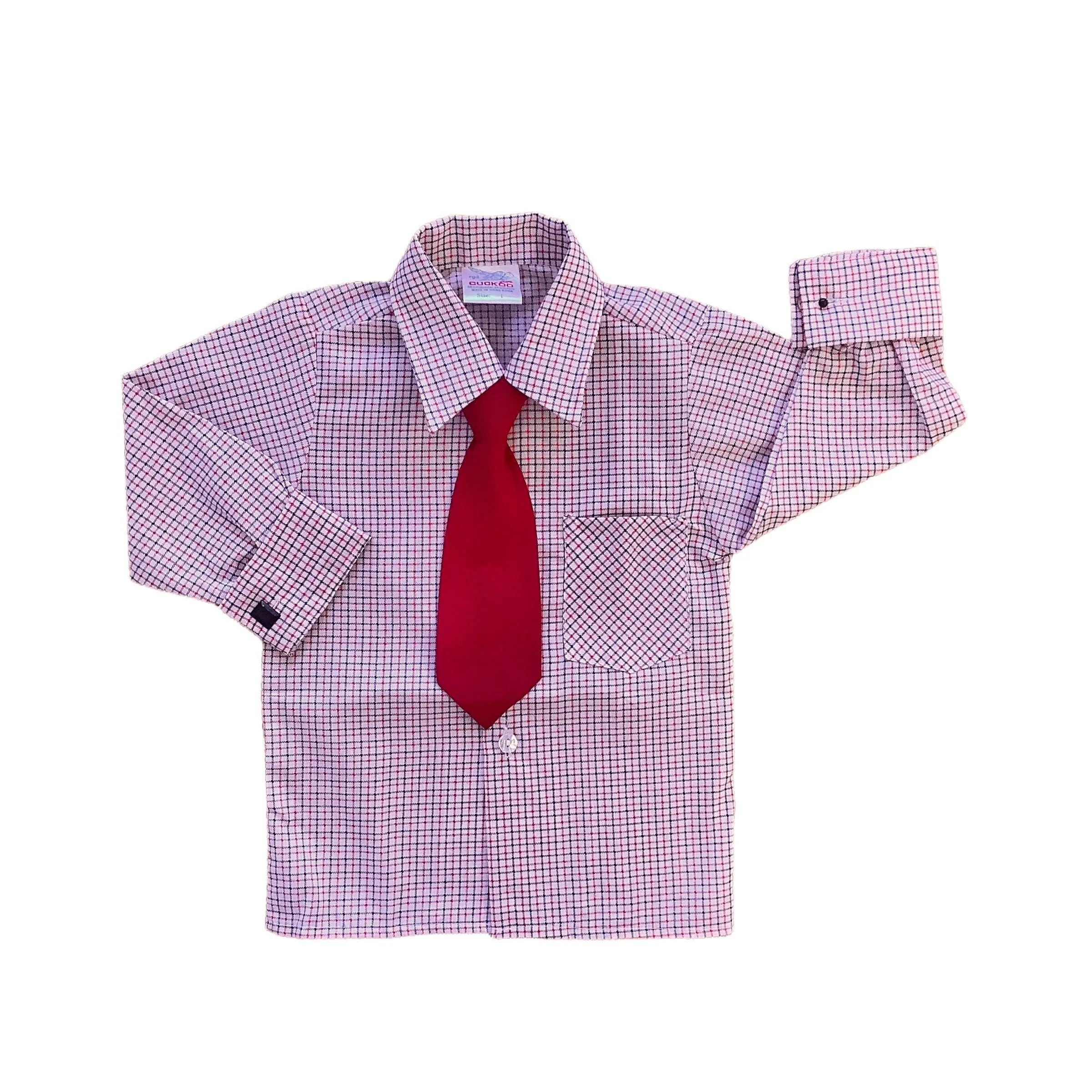 Vintage 1970's Check Shirt   Tie / 9-12M