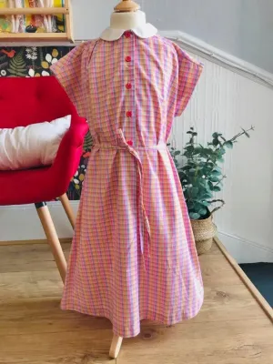 Vintage 1970's Girl Pink Dress French Made 8-10Y