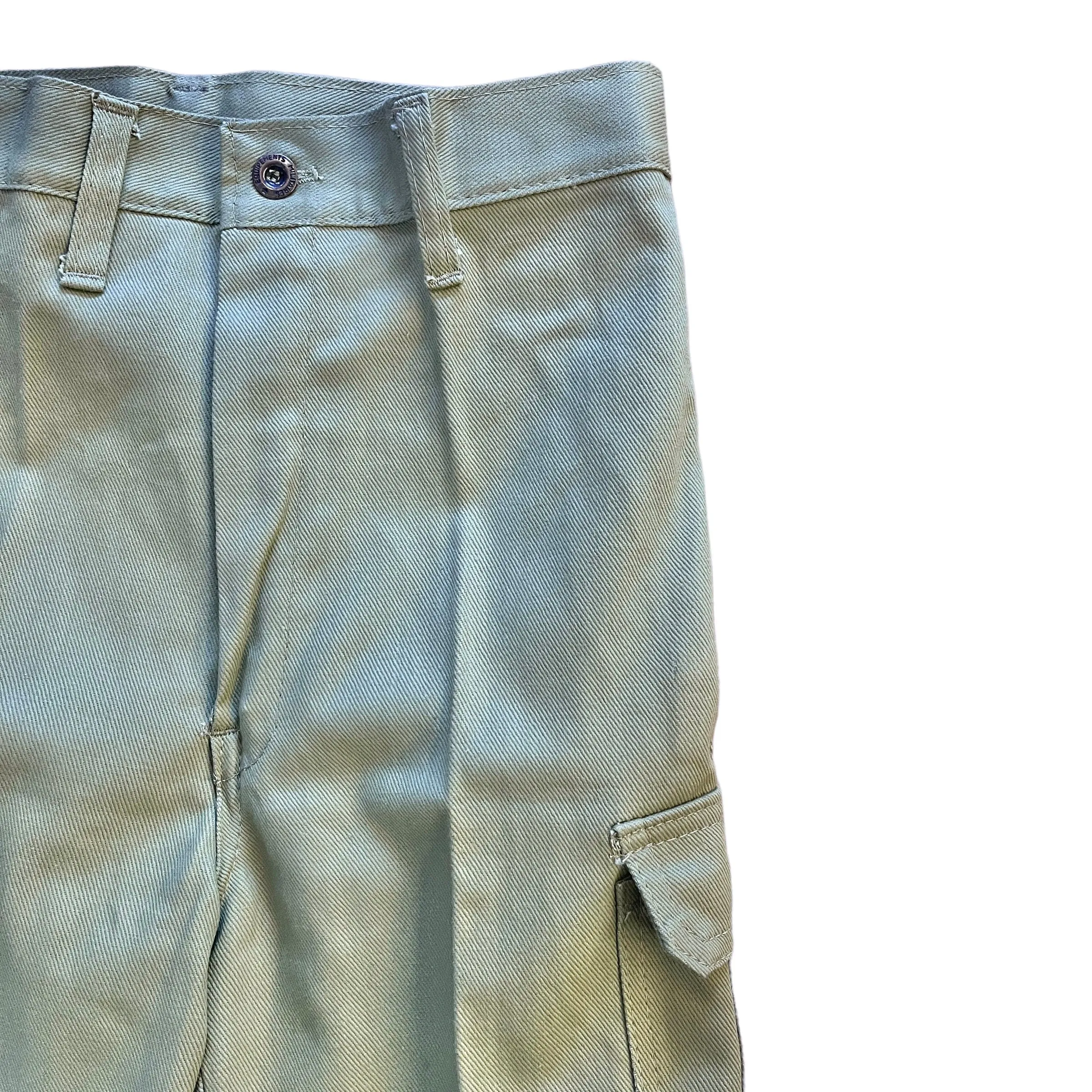 Vintage 1970s Green Flared Cargo Pants 10-12Y