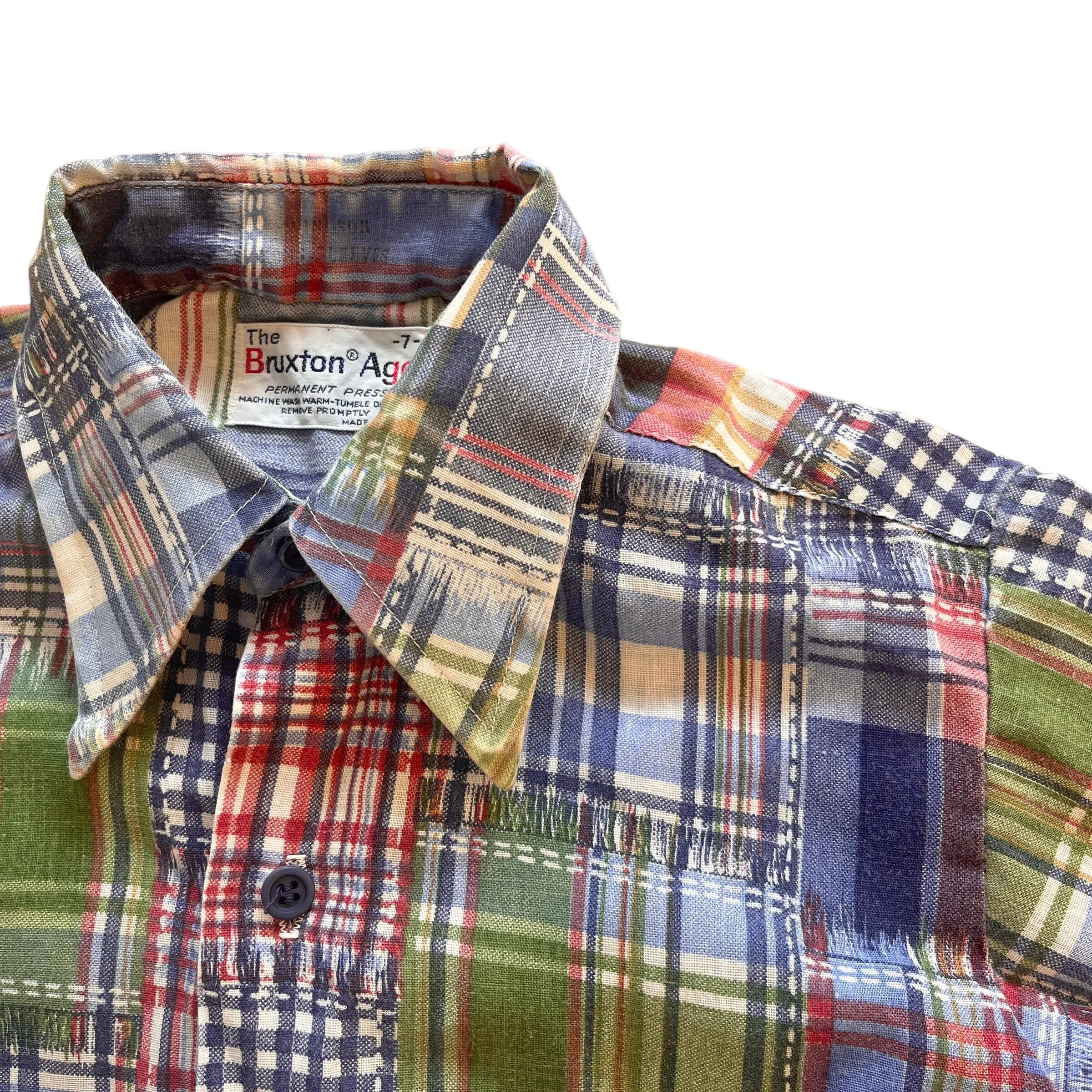 Vintage 1970's Patchwork Check  Shirt  / 6-7Y