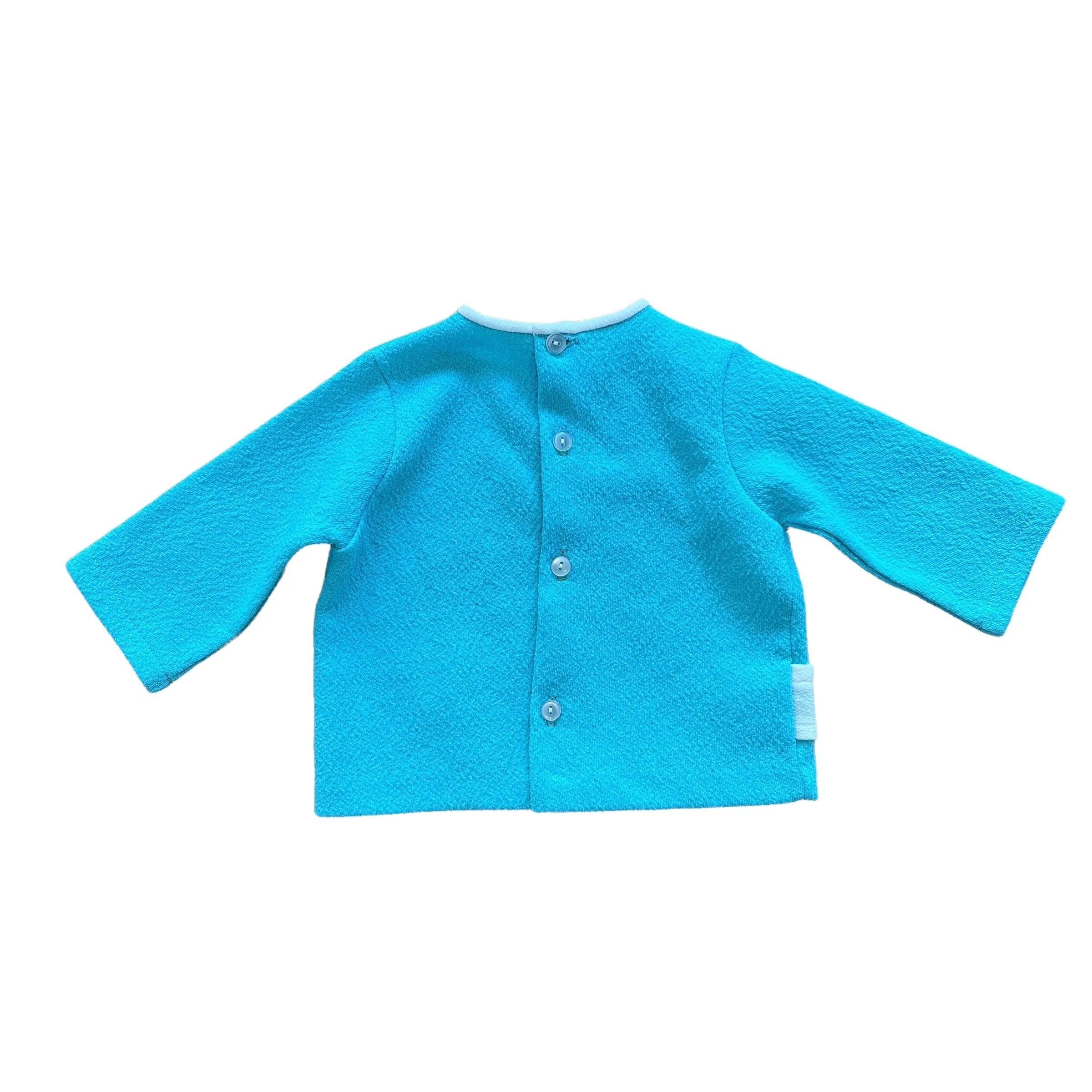 Vintage 60's Turquoise Blue Mod Top / 6-9 Months