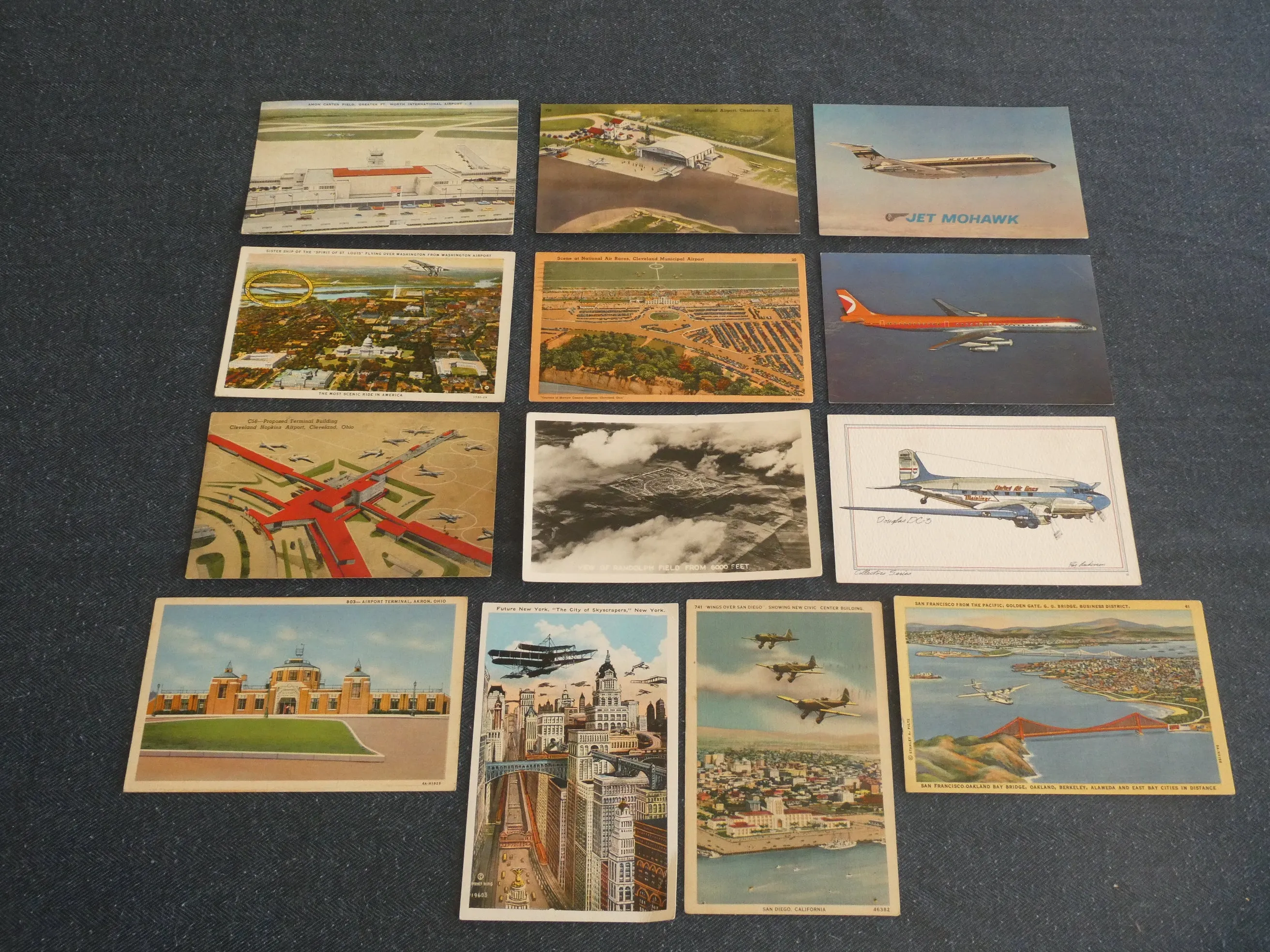 Vintage Aviation Postcards, c. 1940-1970s - Lot of 14 Cards