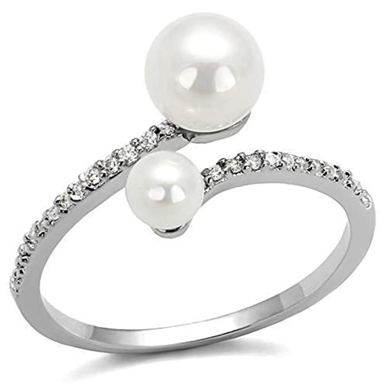 WildKlass Brass Ring Rhodium Women Synthetic White